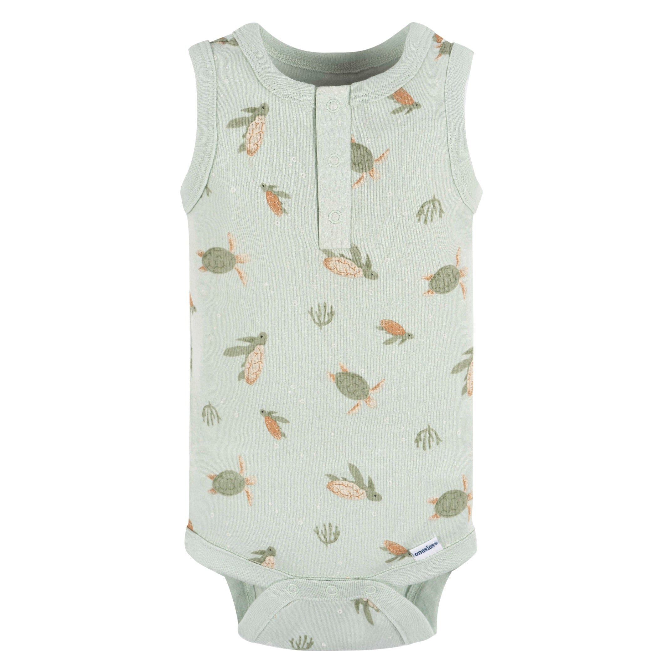 4-Pack Baby Boys Sea Turtles Sleeveless Onesies® Bodysuits - Image 6
