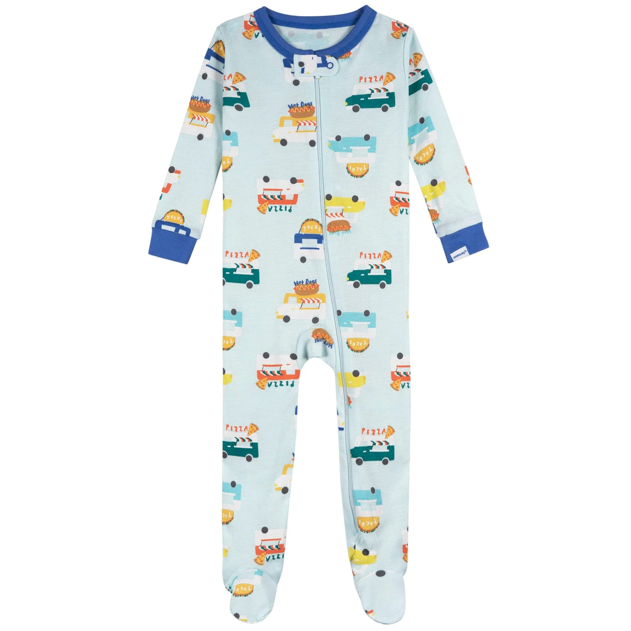 4-Pack Baby Boys Snack Truck Snug Fit Footed Pajamas - Image 2