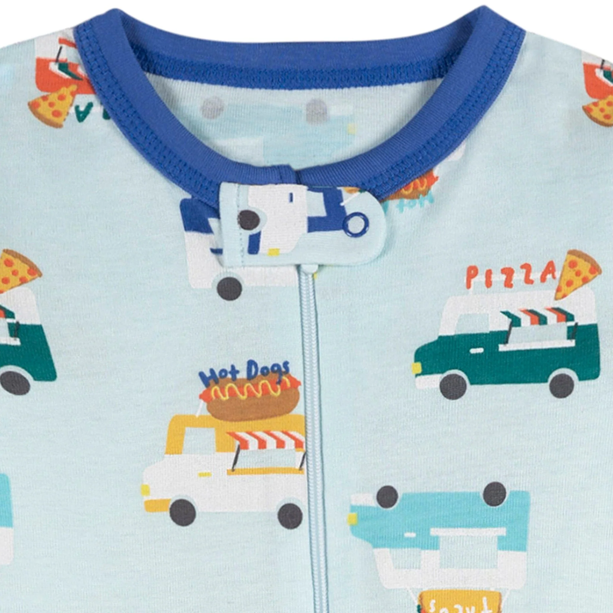 4-Pack Baby Boys Snack Truck Snug Fit Footed Pajamas - Image 3