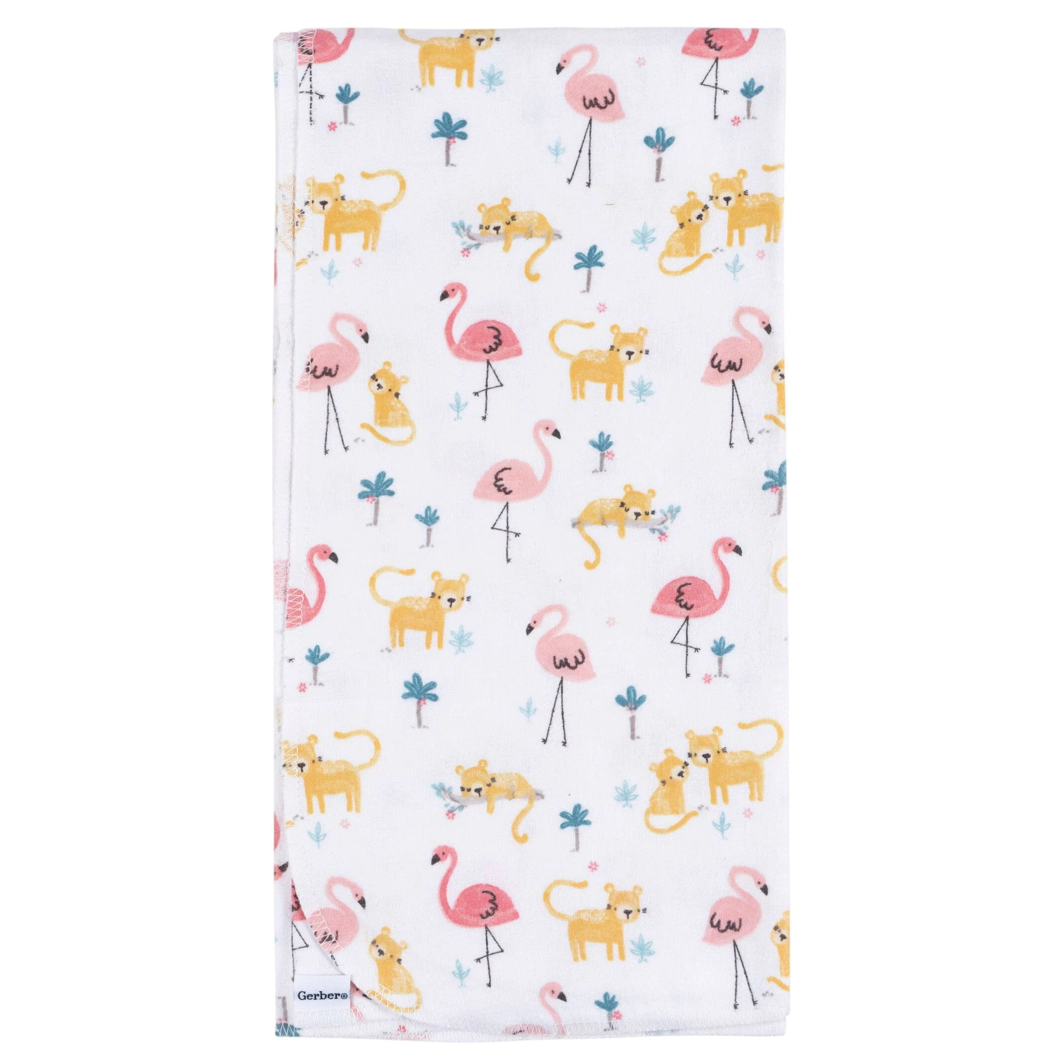 4-Pack Baby Girls Animal Geo Flannel Blankets - Image 2