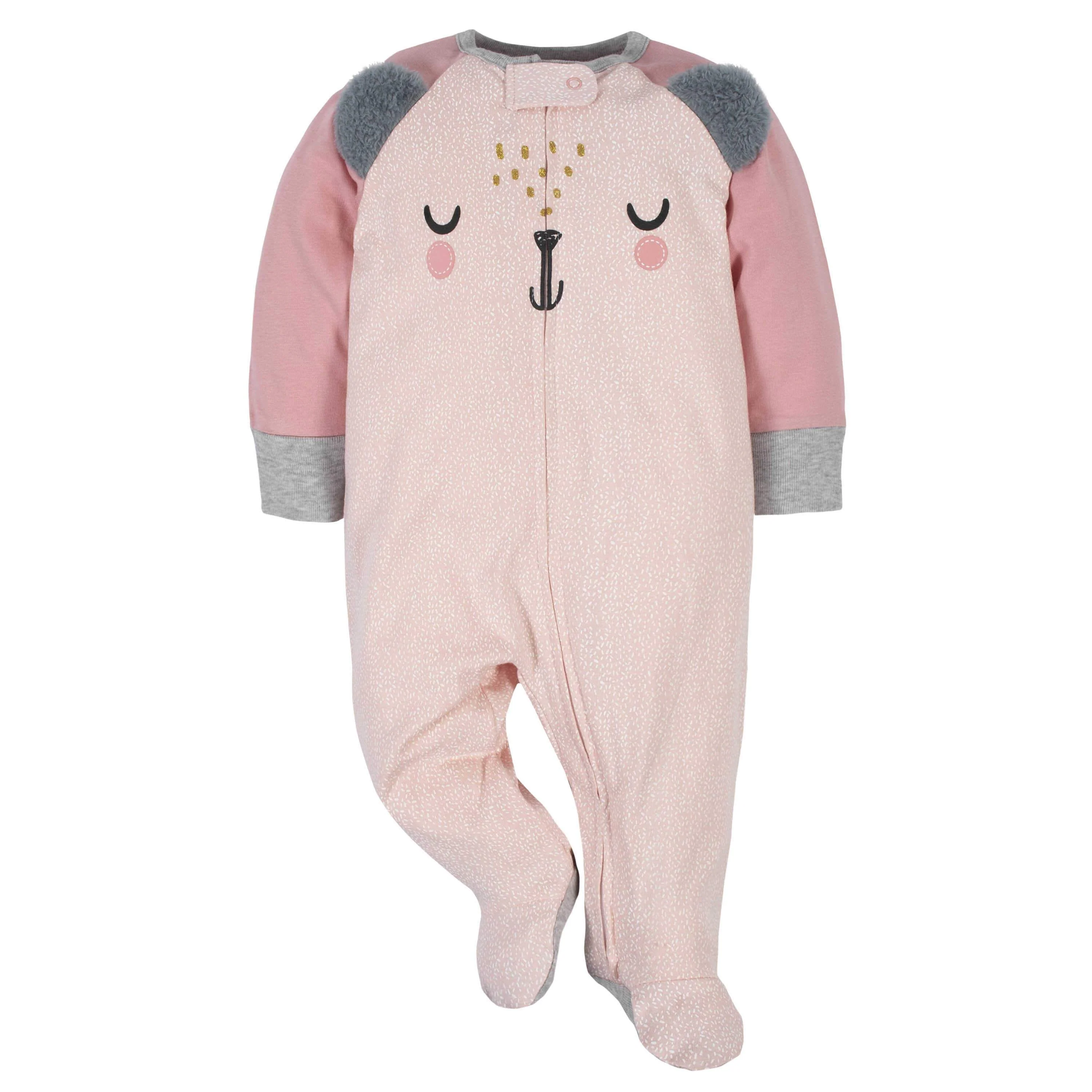 4-Pack Baby Girls Bear Sleep 'N Plays - Image 3