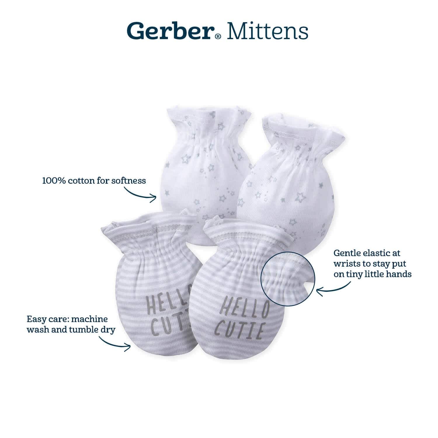 4-Pack Baby Girls Bunny Ballerina No Scratch Mittens - Image 6