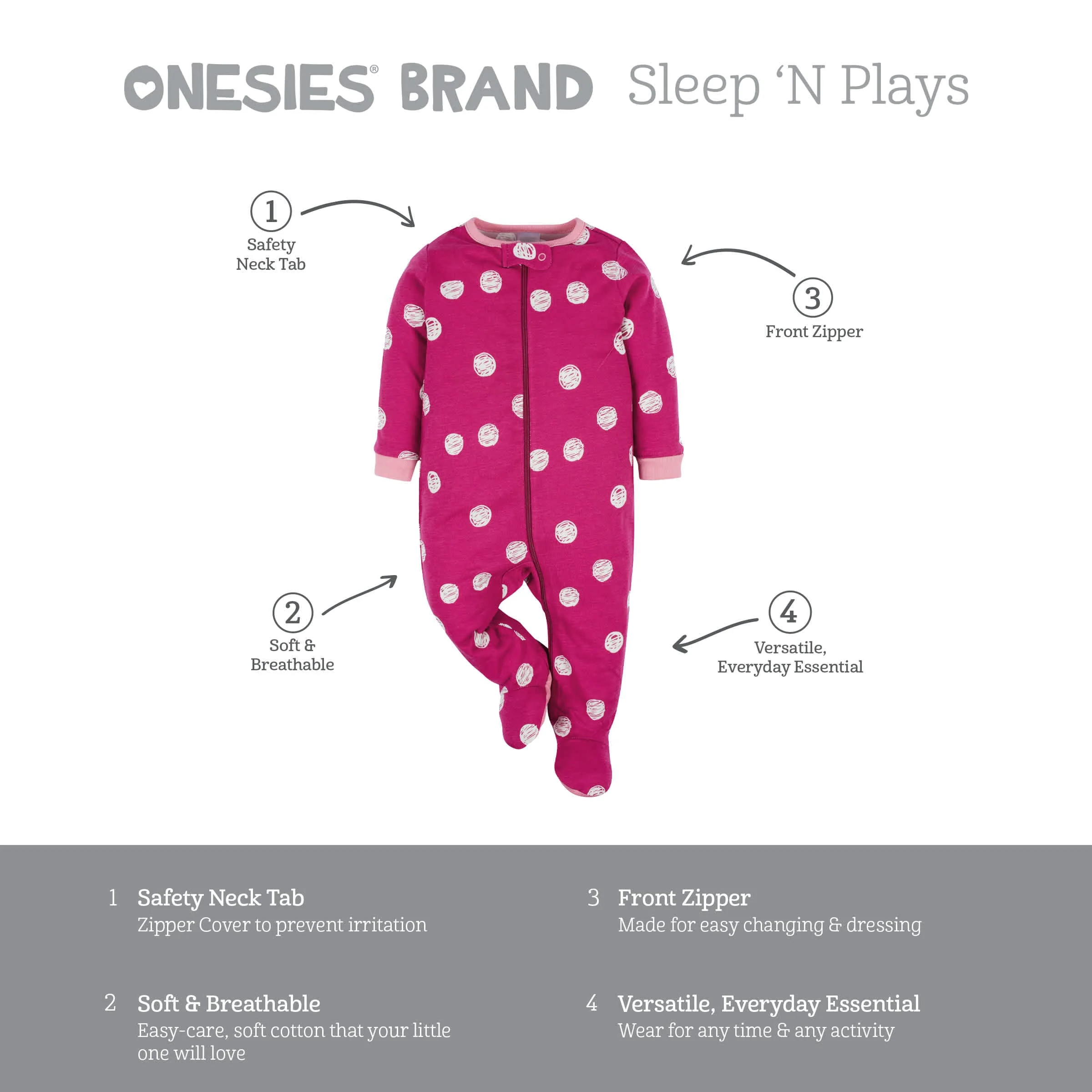 4-Pack Baby Girls Floral Fox Sleep 'N Plays - Image 7