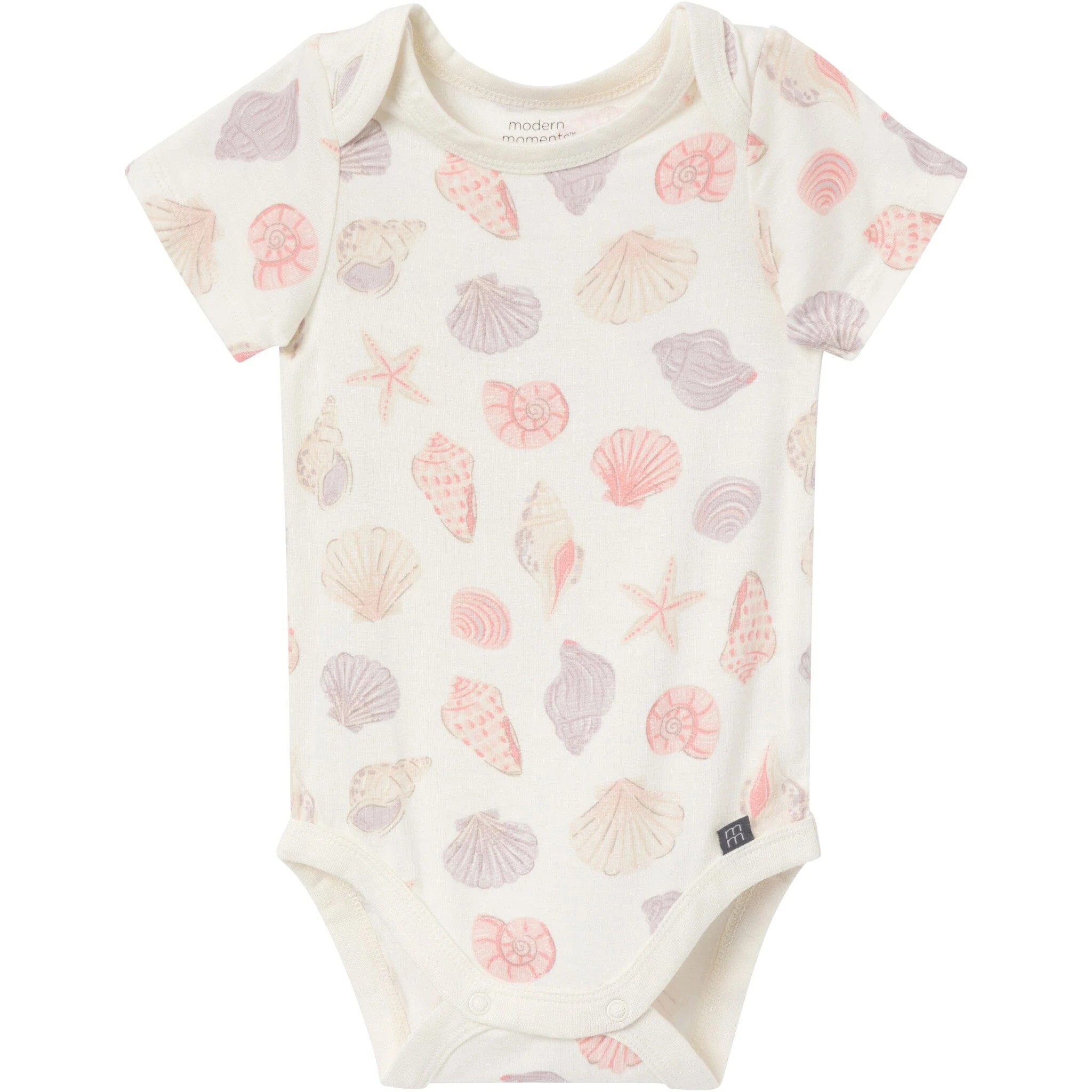 4-Piece Baby Girls Ivory Seashells Viscose Bodysuits and Pants Set - Image 2