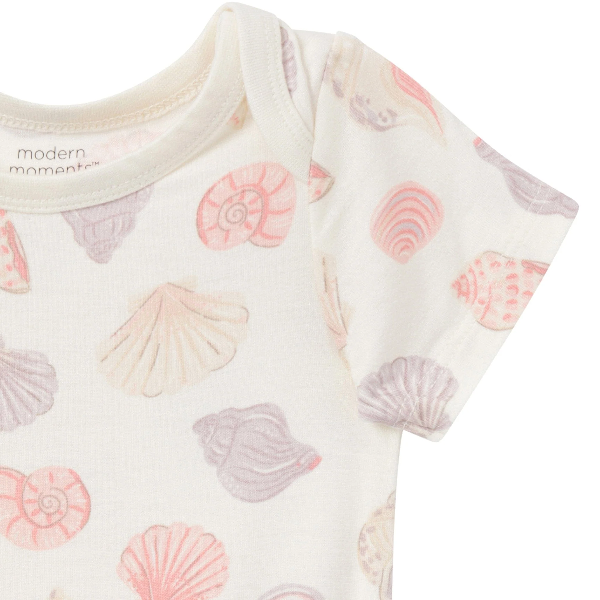 4-Piece Baby Girls Ivory Seashells Viscose Bodysuits and Pants Set - Image 4