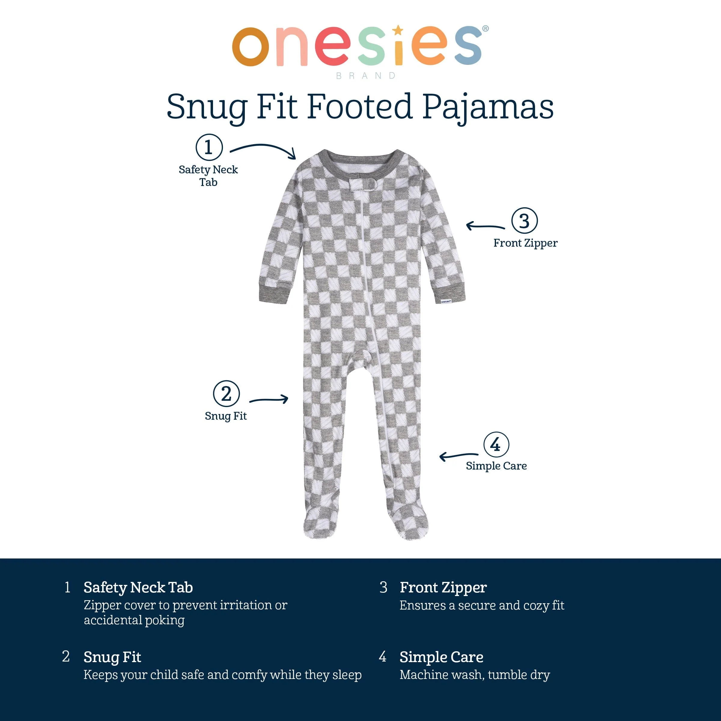 4-Pack Baby Girls Lemons Snug Fit Footed Pajamas - Image 10
