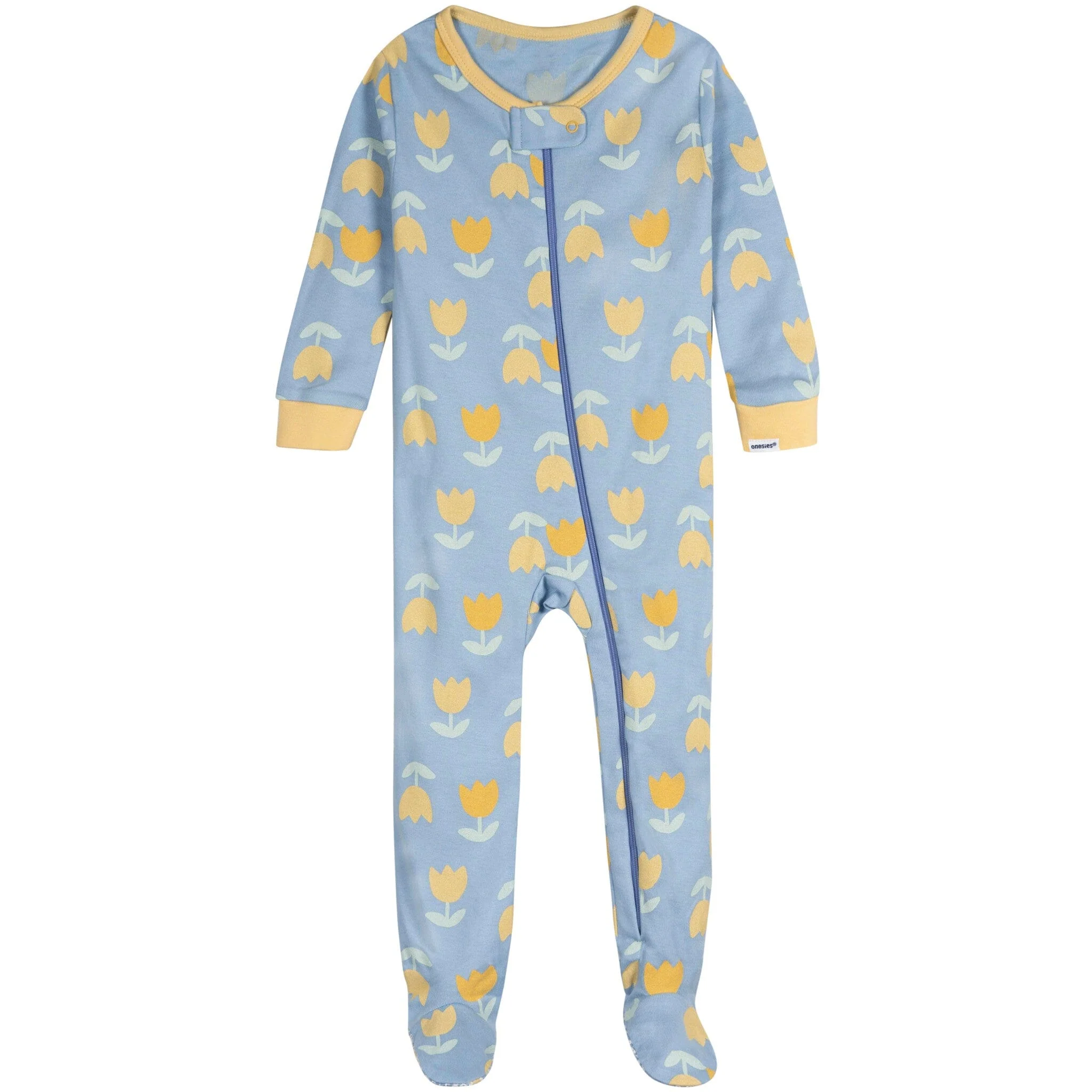 4-Pack Baby Girls Lemons Snug Fit Footed Pajamas - Image 4