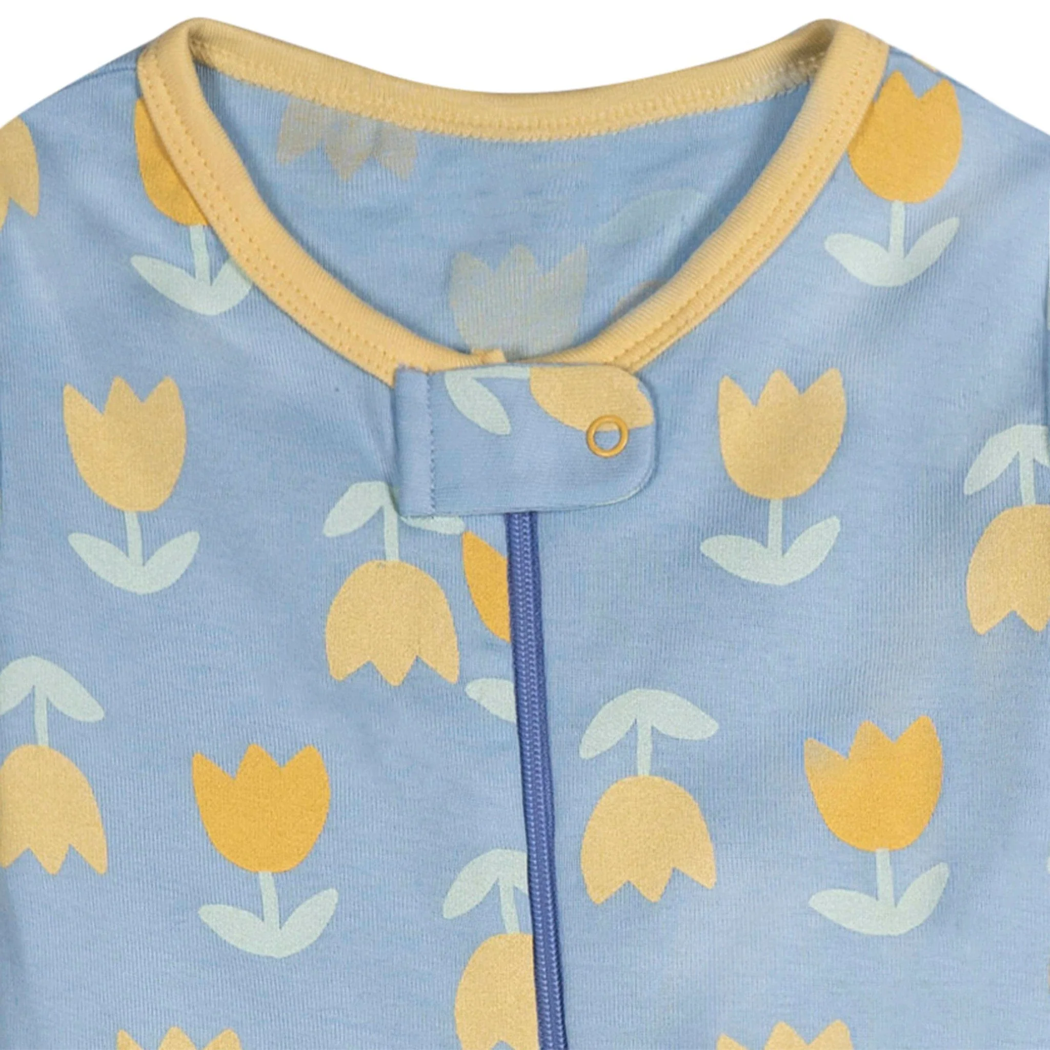 4-Pack Baby Girls Lemons Snug Fit Footed Pajamas - Image 5