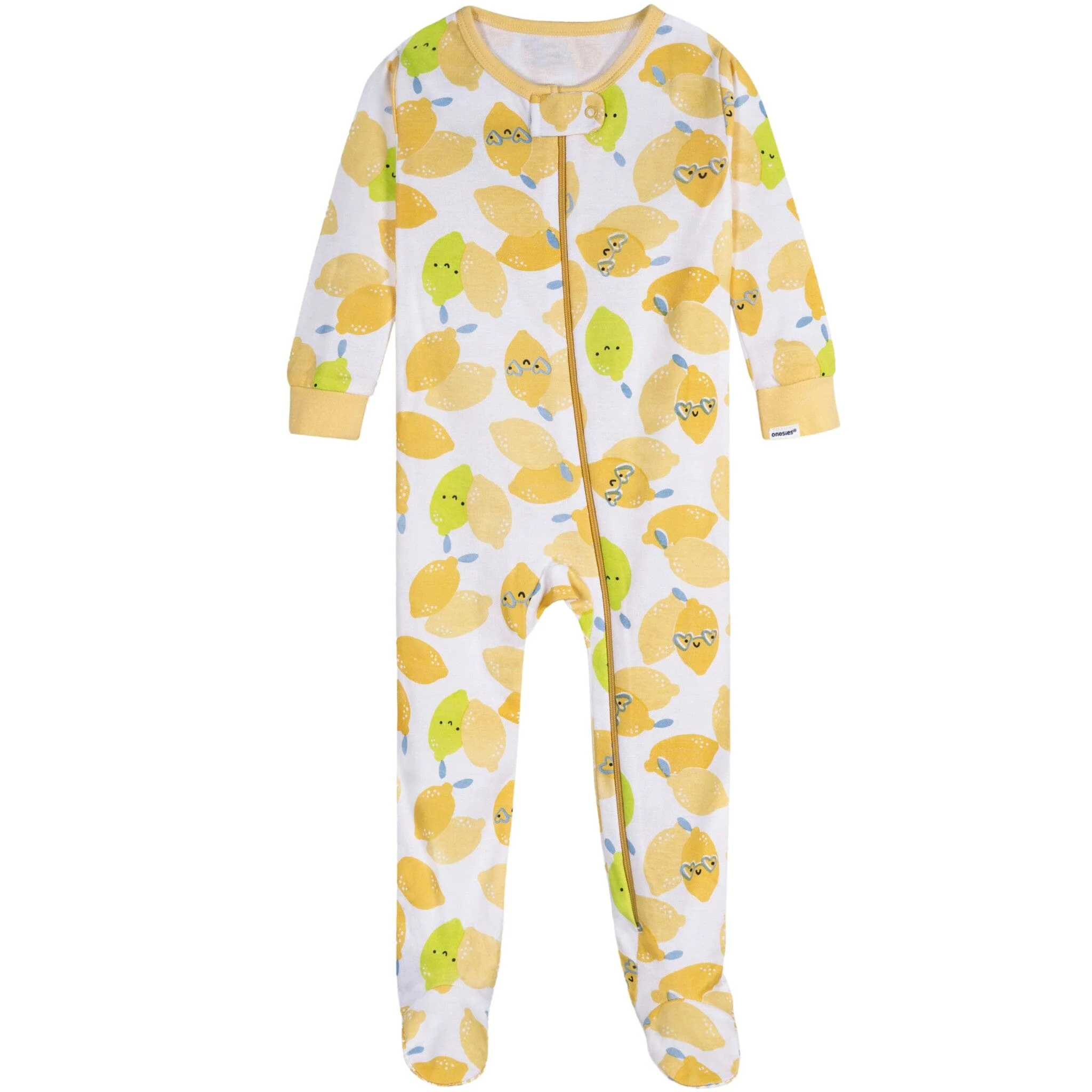 4-Pack Baby Girls Lemons Snug Fit Footed Pajamas - Image 6