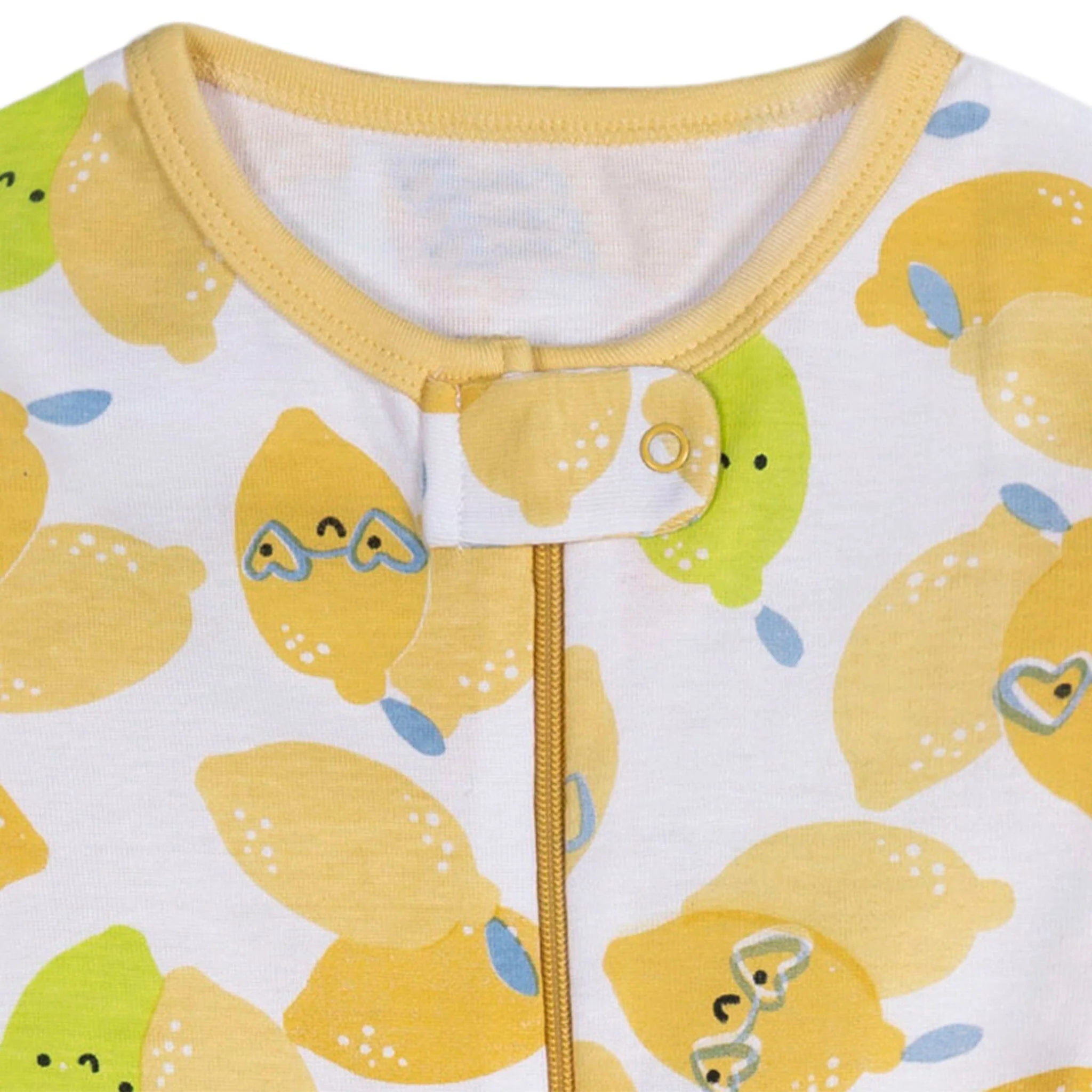 4-Pack Baby Girls Lemons Snug Fit Footed Pajamas - Image 7