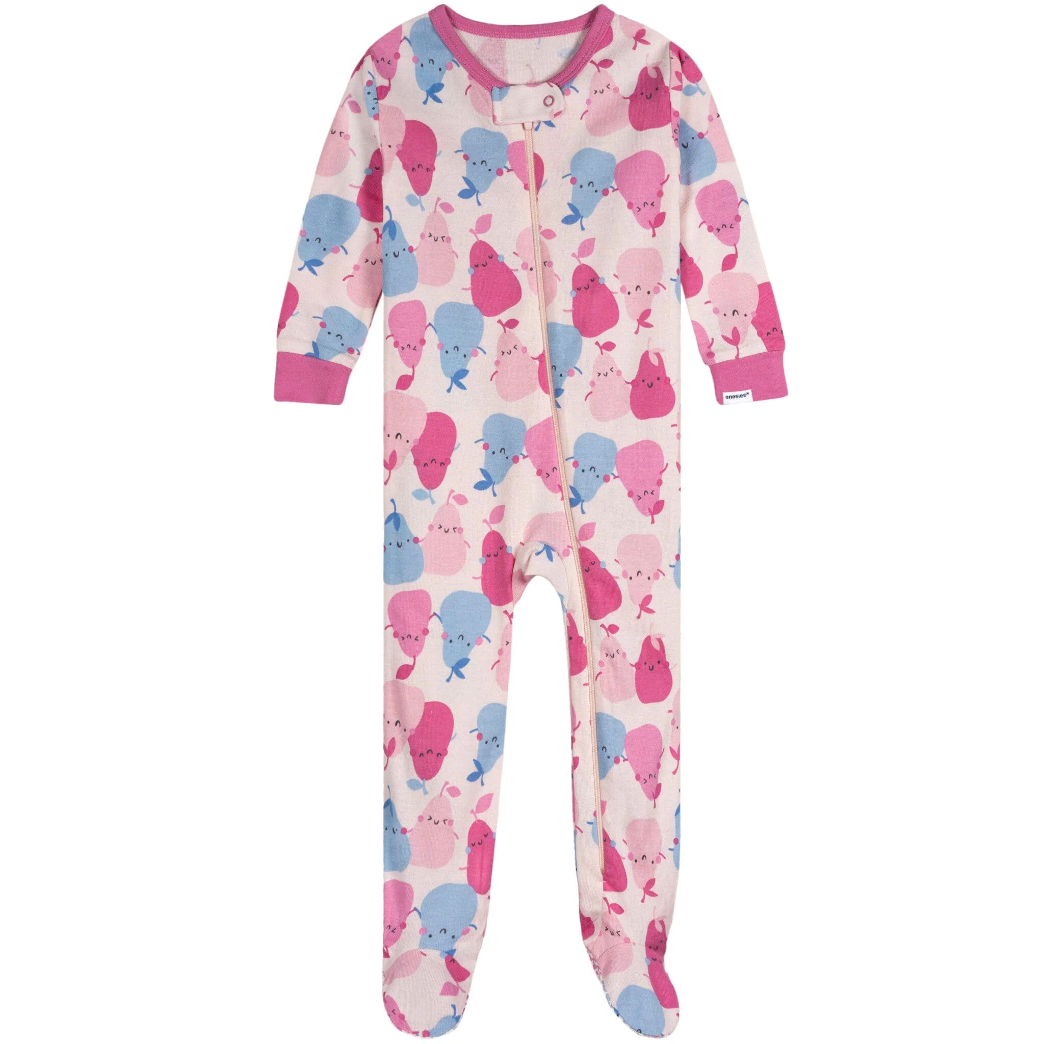 4-Pack Baby Girls Pears Snug Fit Footed Pajamas - Image 8