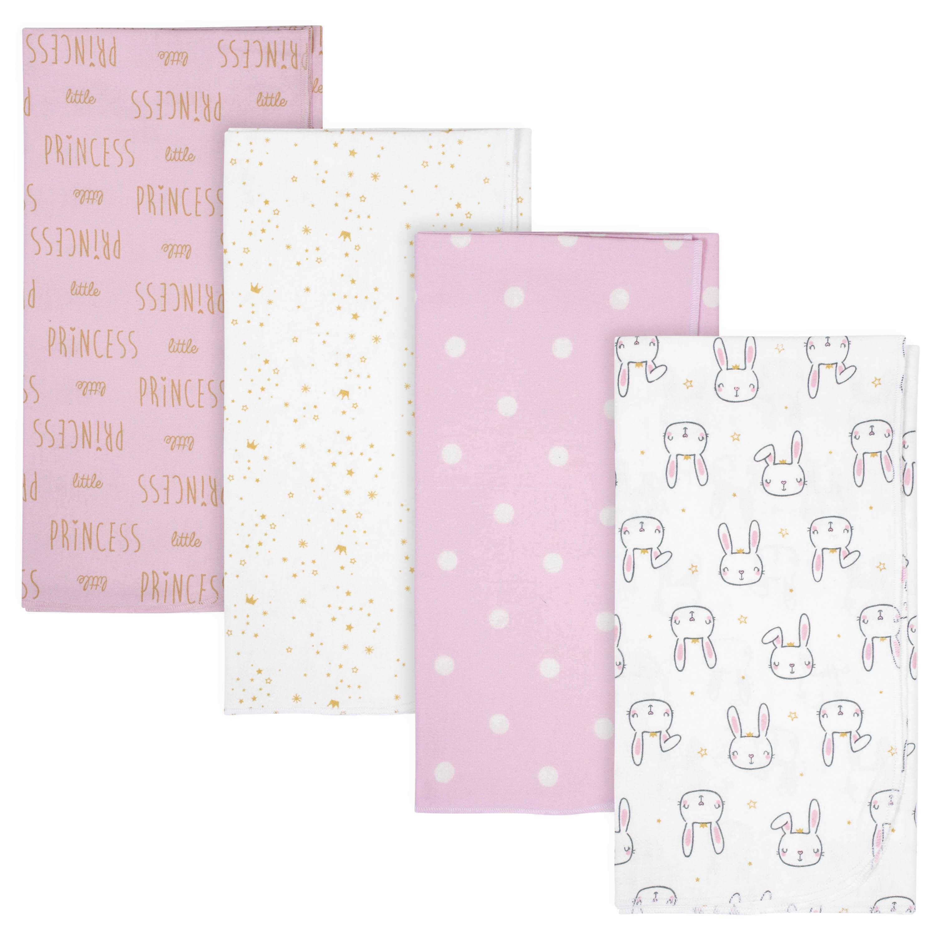 Gerber® 4-Pack Baby Girls Princess Flannel Blankets