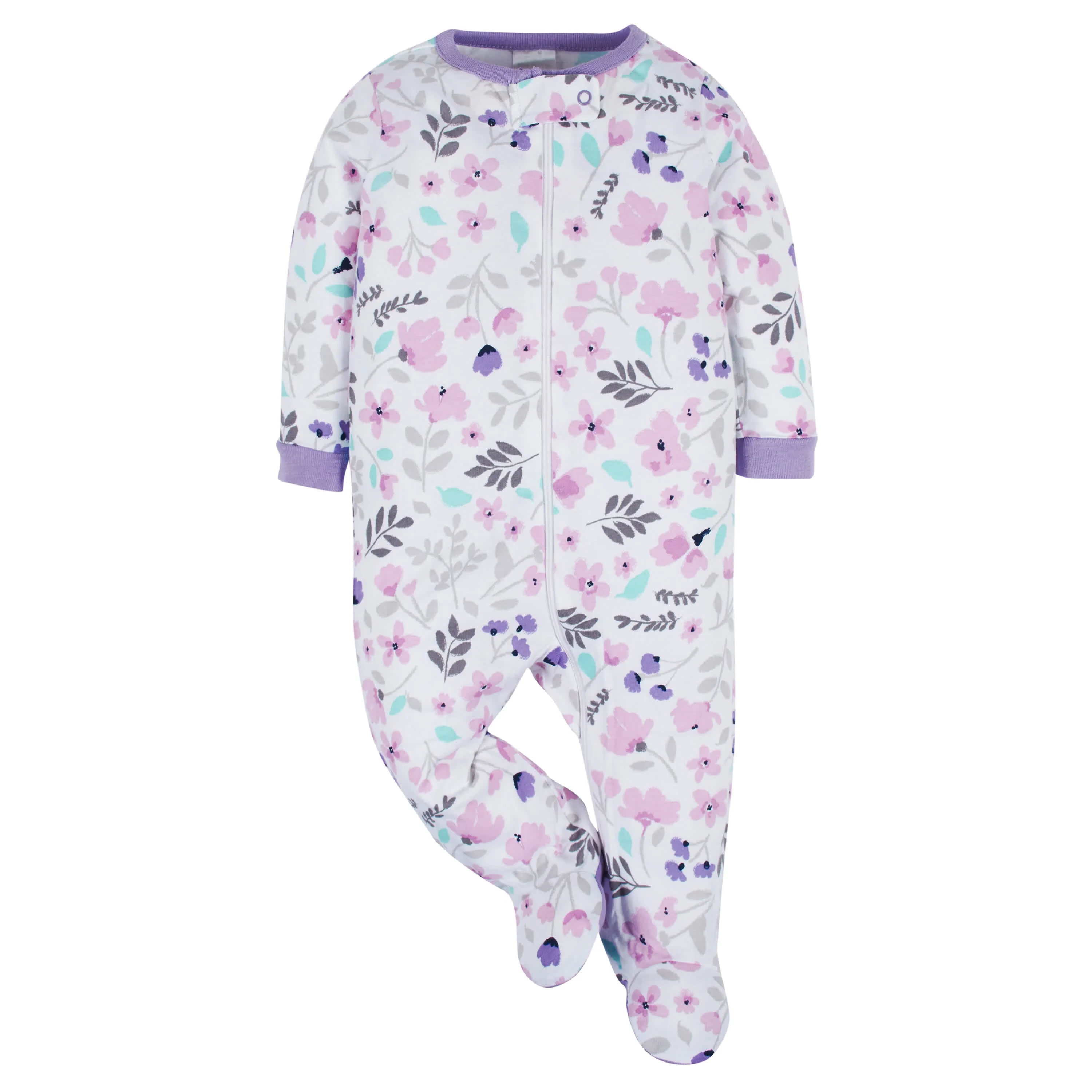 4-Pack Baby Girls Rainbow Floral Sleep 'N Plays - Image 4