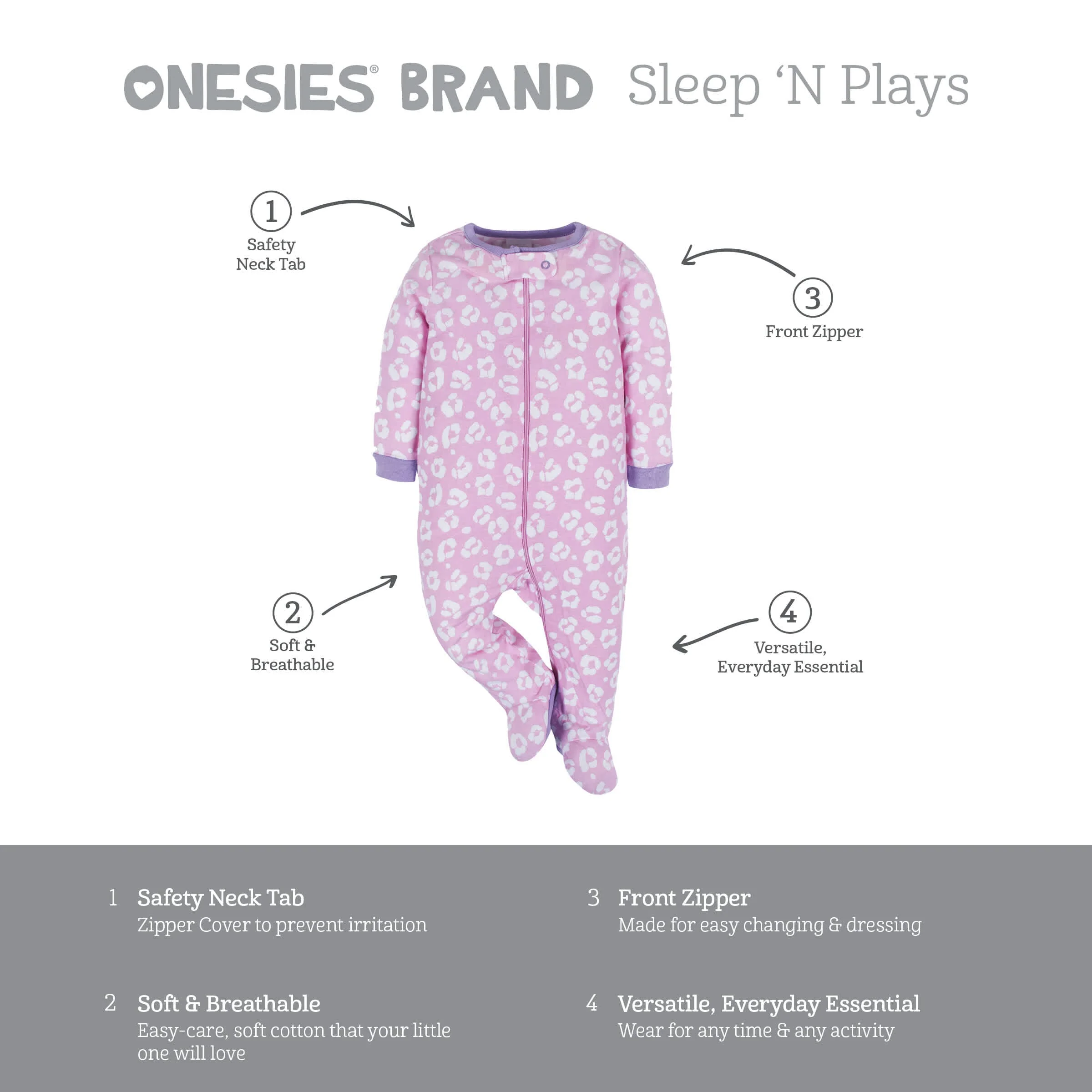4-Pack Baby Girls Rainbow Floral Sleep 'N Plays - Image 7