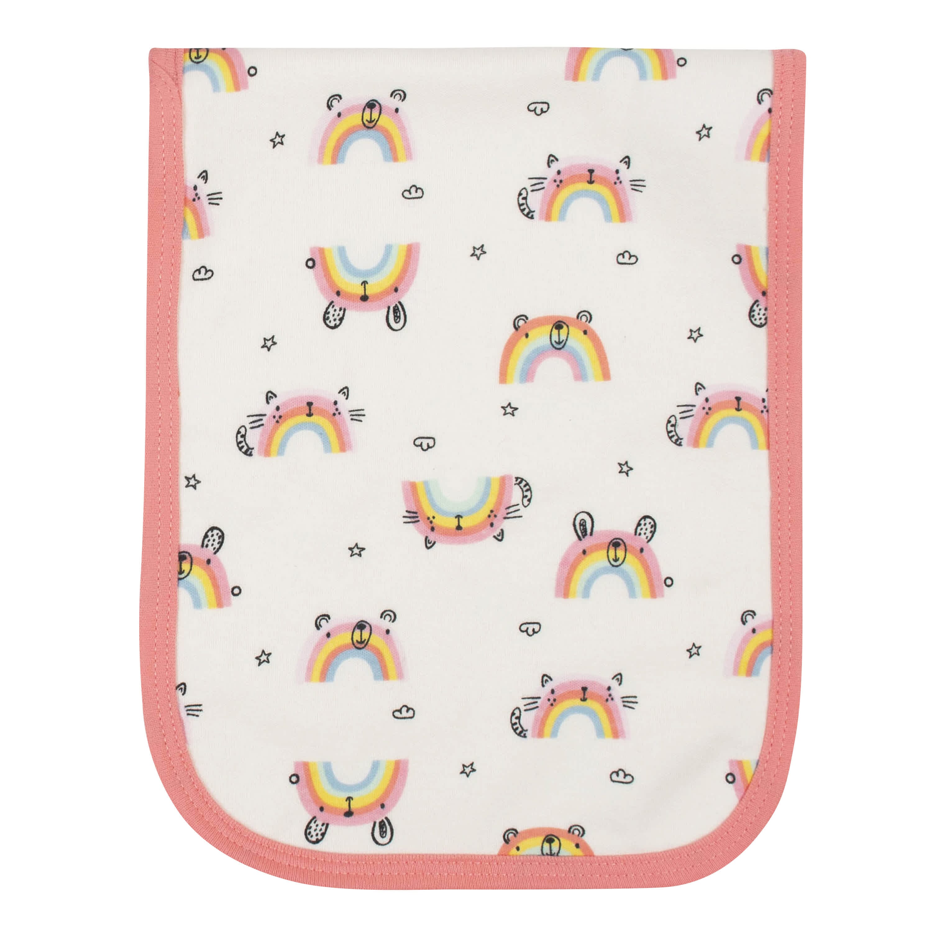 4-Pack Baby Girls Rainbow Terry Burp Cloths - Image 2