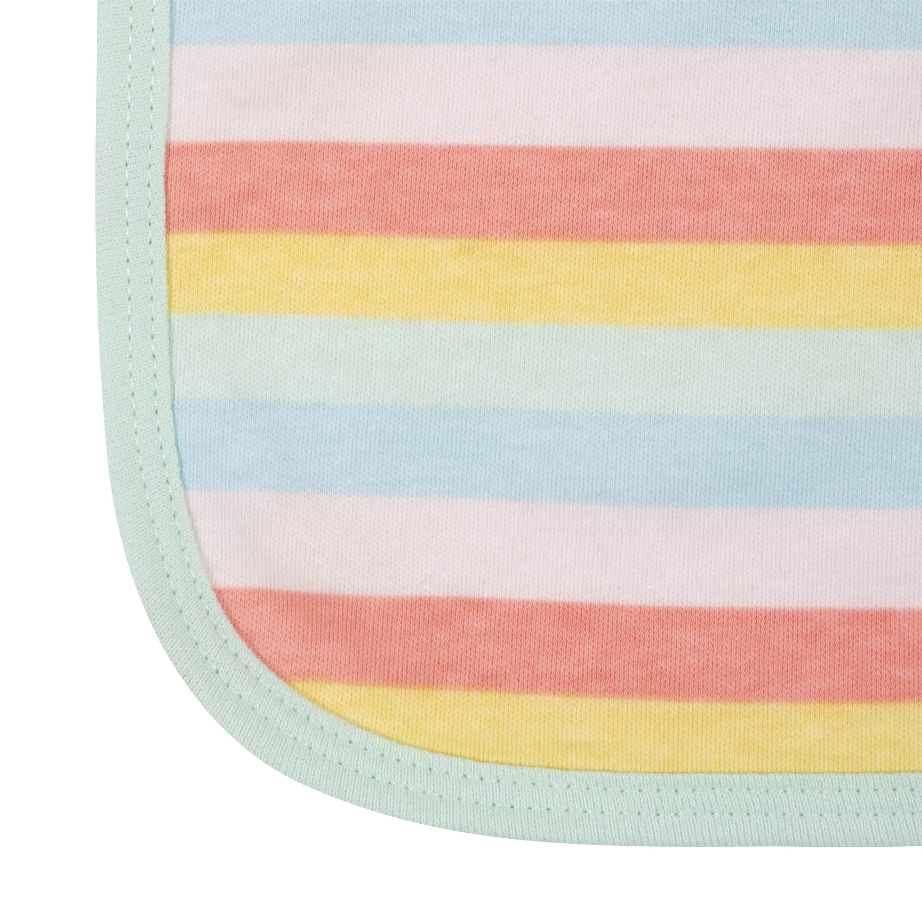 4-Pack Baby Girls Rainbow Terry Burp Cloths - Image 4