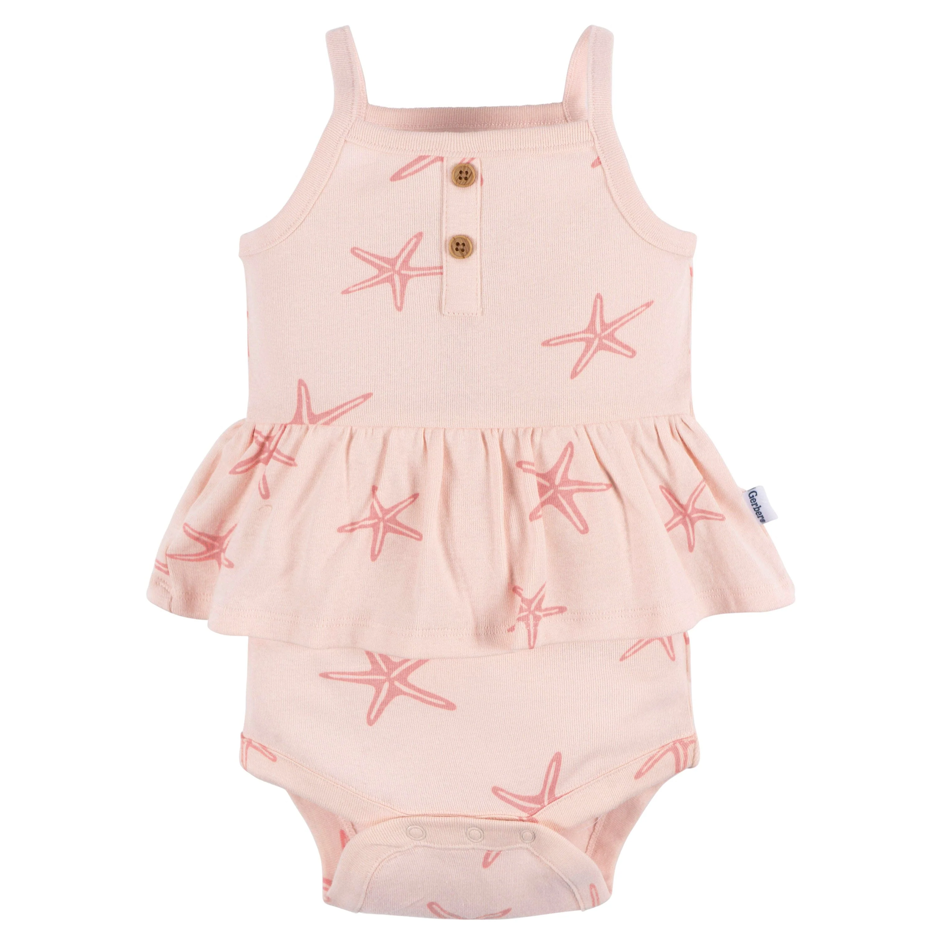 4-Pack Baby Girls Starfish Sleeveless Onesies® Bodysuits - Image 3