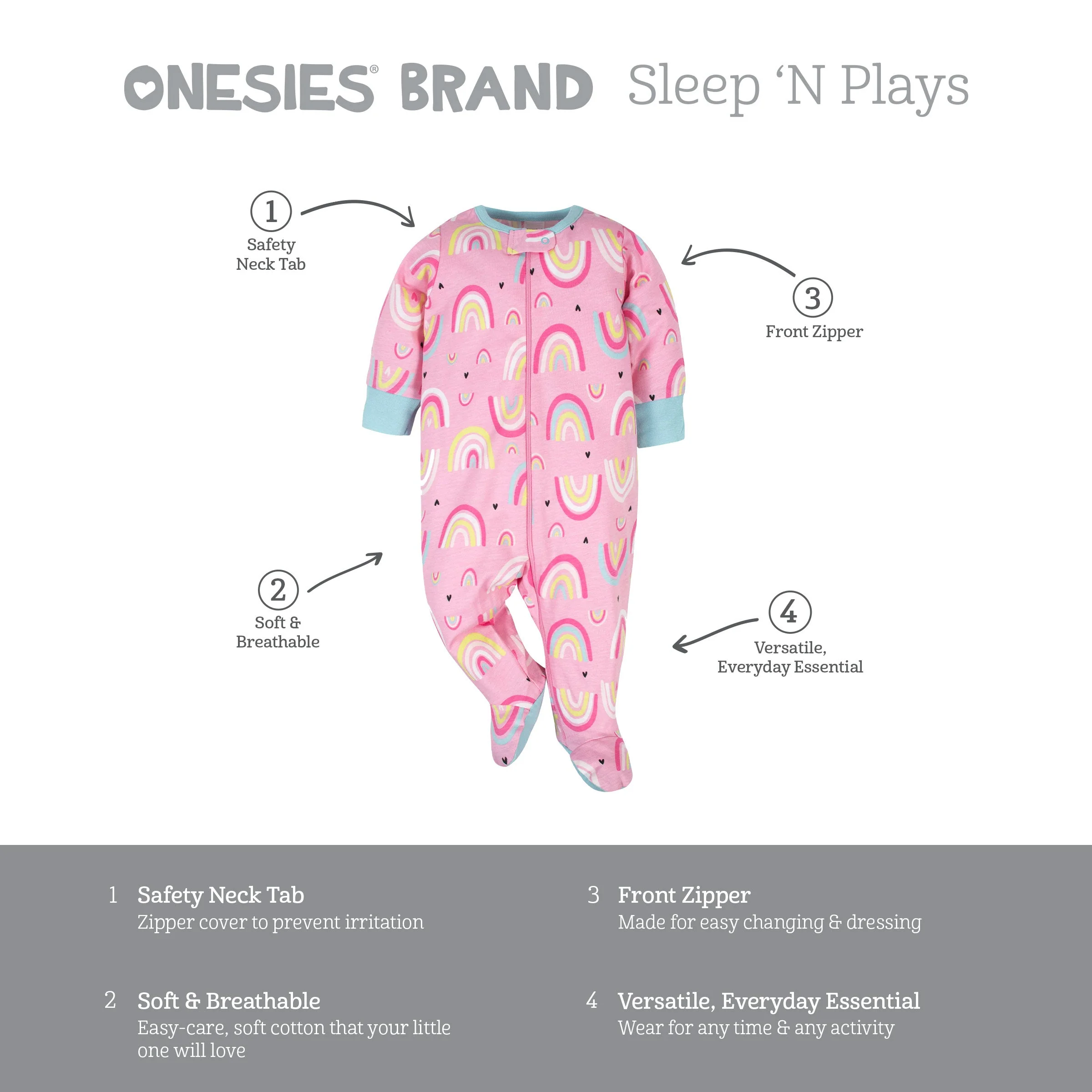 4-Pack Baby Girls Unicorns Sleep 'N Plays - Image 6