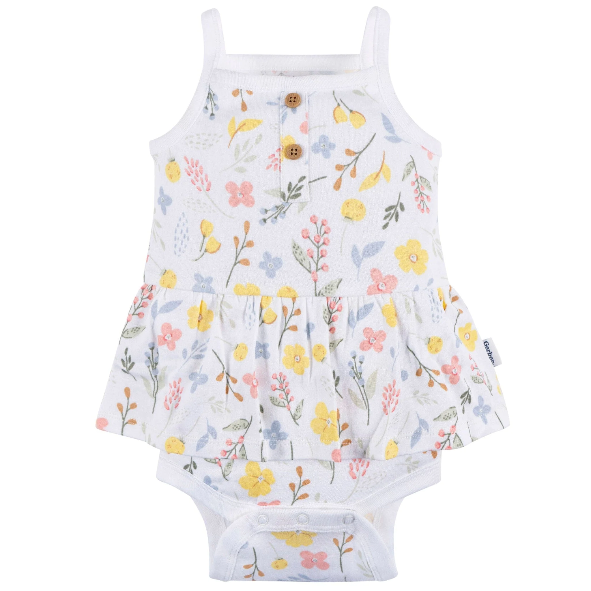 4-Pack Baby Girls White Floral Sleeveless Onesies® Bodysuits - Image 5