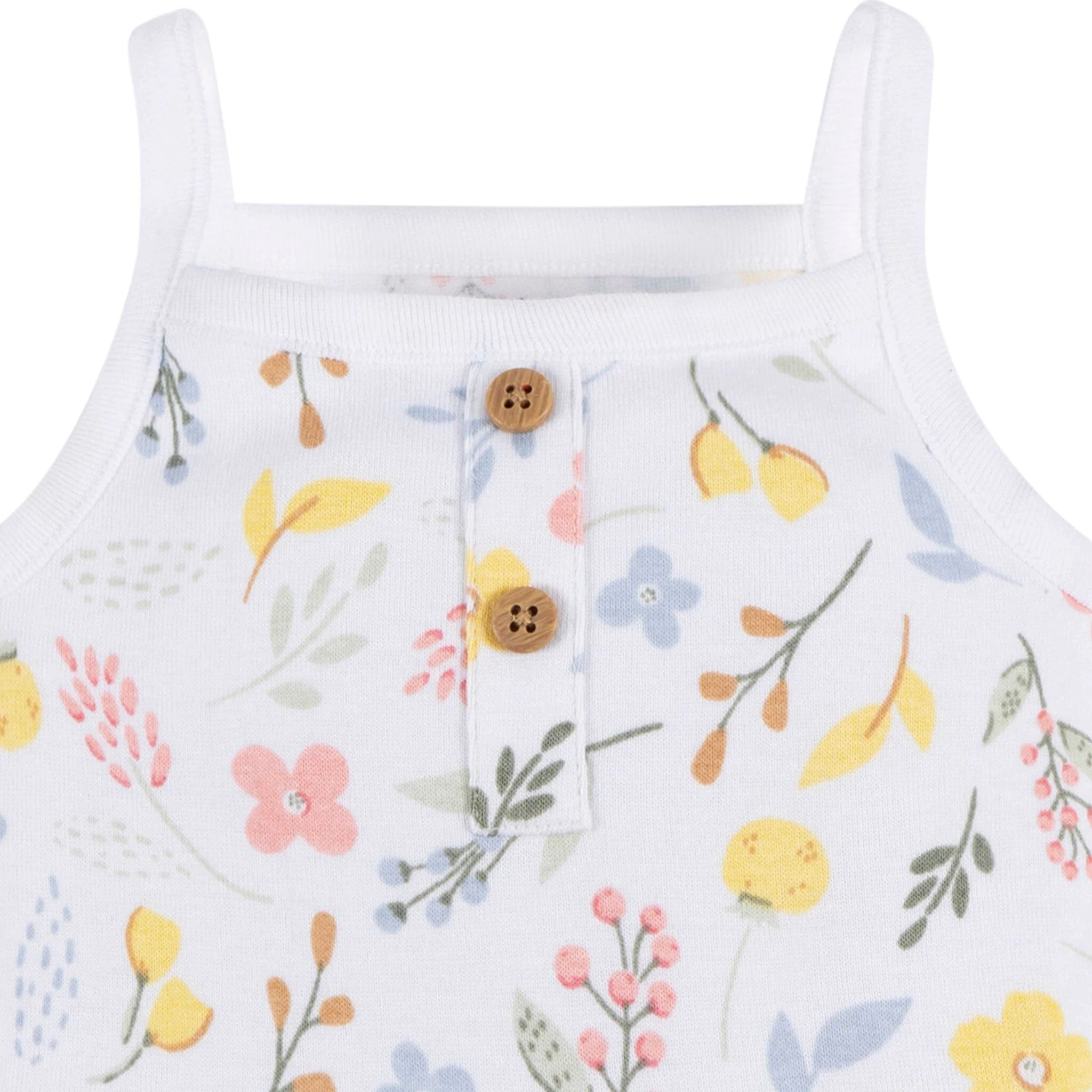 4-Pack Baby Girls White Floral Sleeveless Onesies® Bodysuits - Image 6