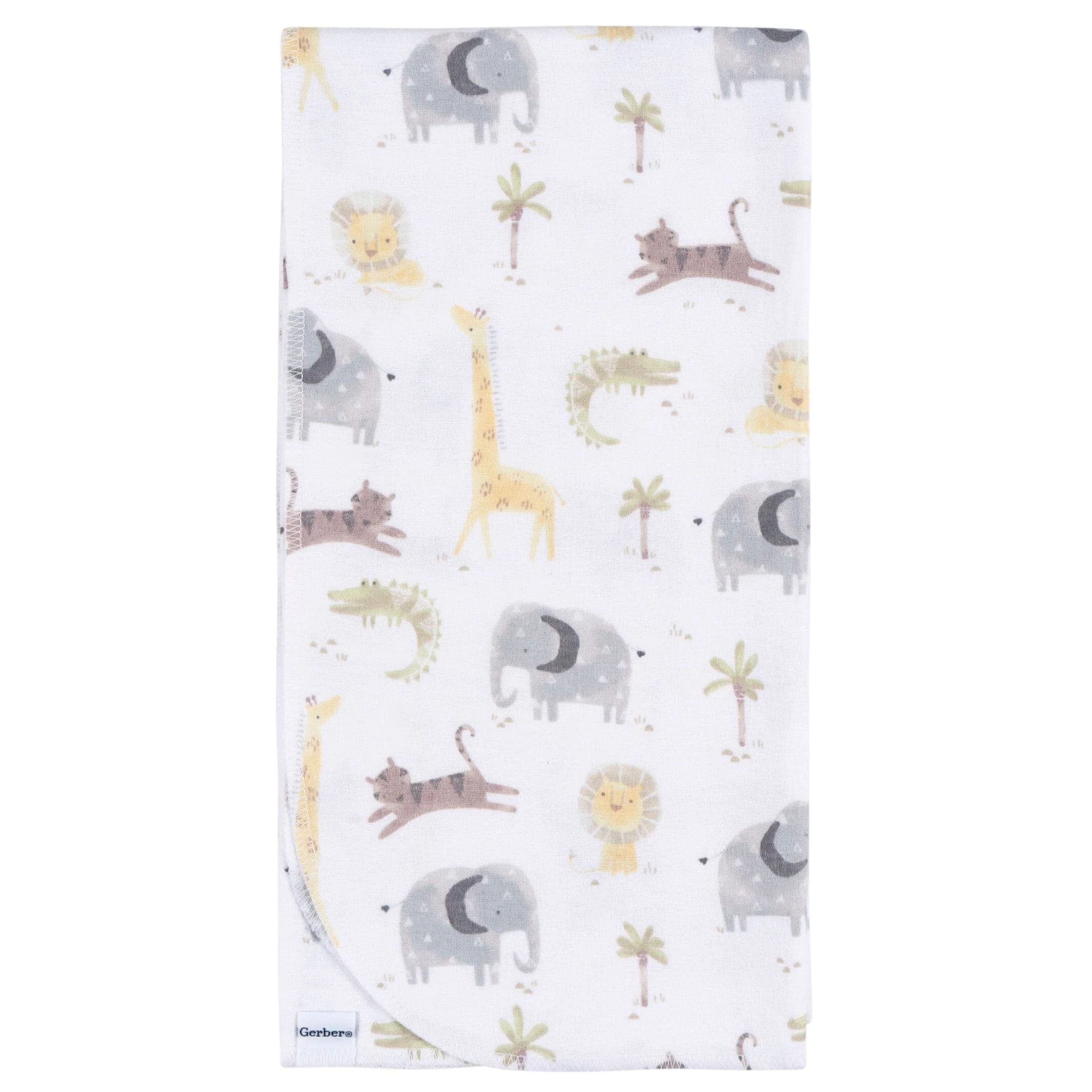 4-Pack Baby Neutral Animal Geo Flannel Blankets - Image 2