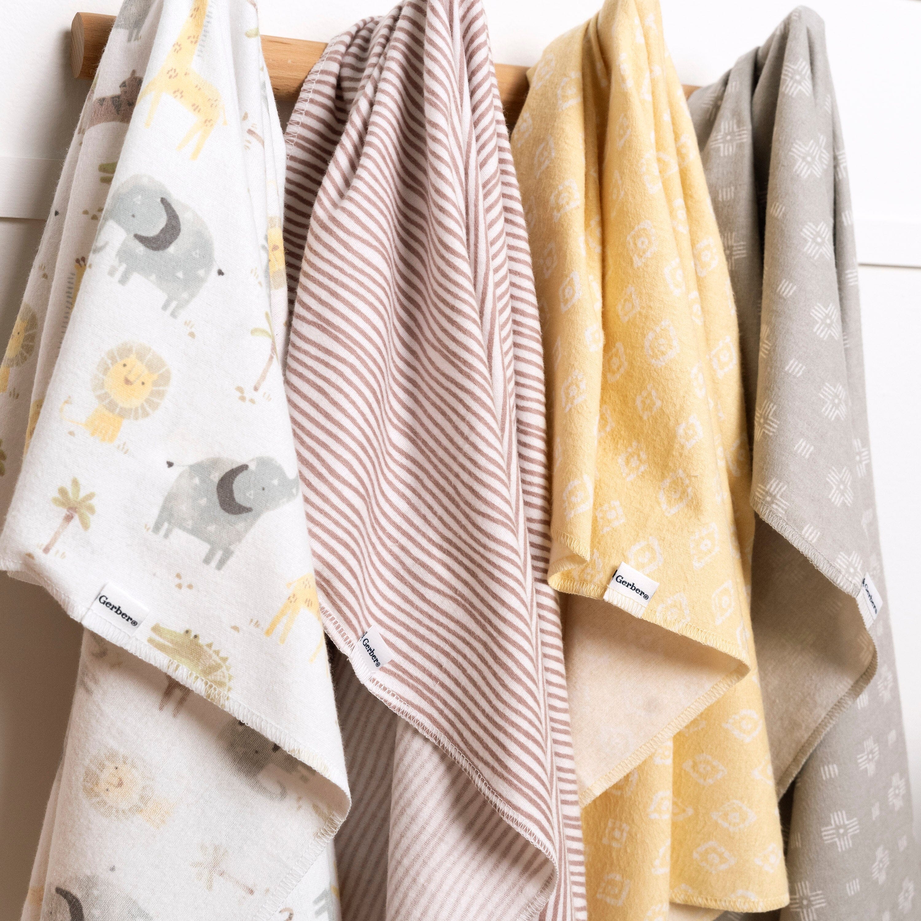 4-Pack Baby Neutral Animal Geo Flannel Blankets - Image 6