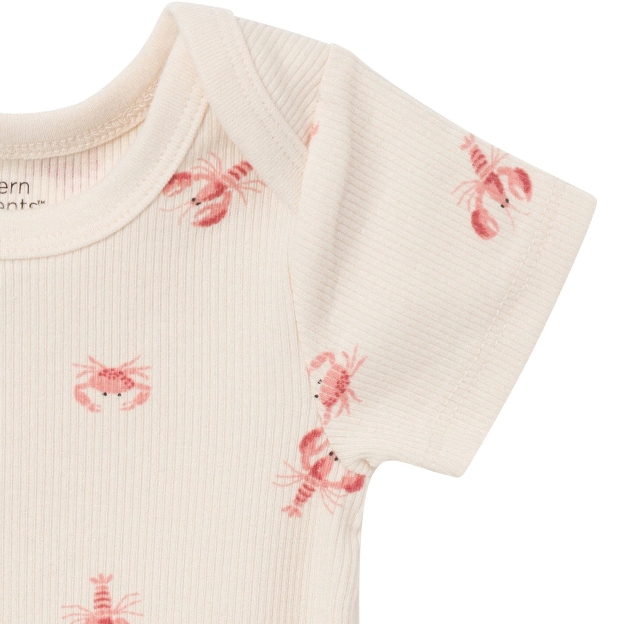 4-Piece Baby Neutral Beige Lobster Short Sleeve Bodysuits and Shorts Set - Image 6
