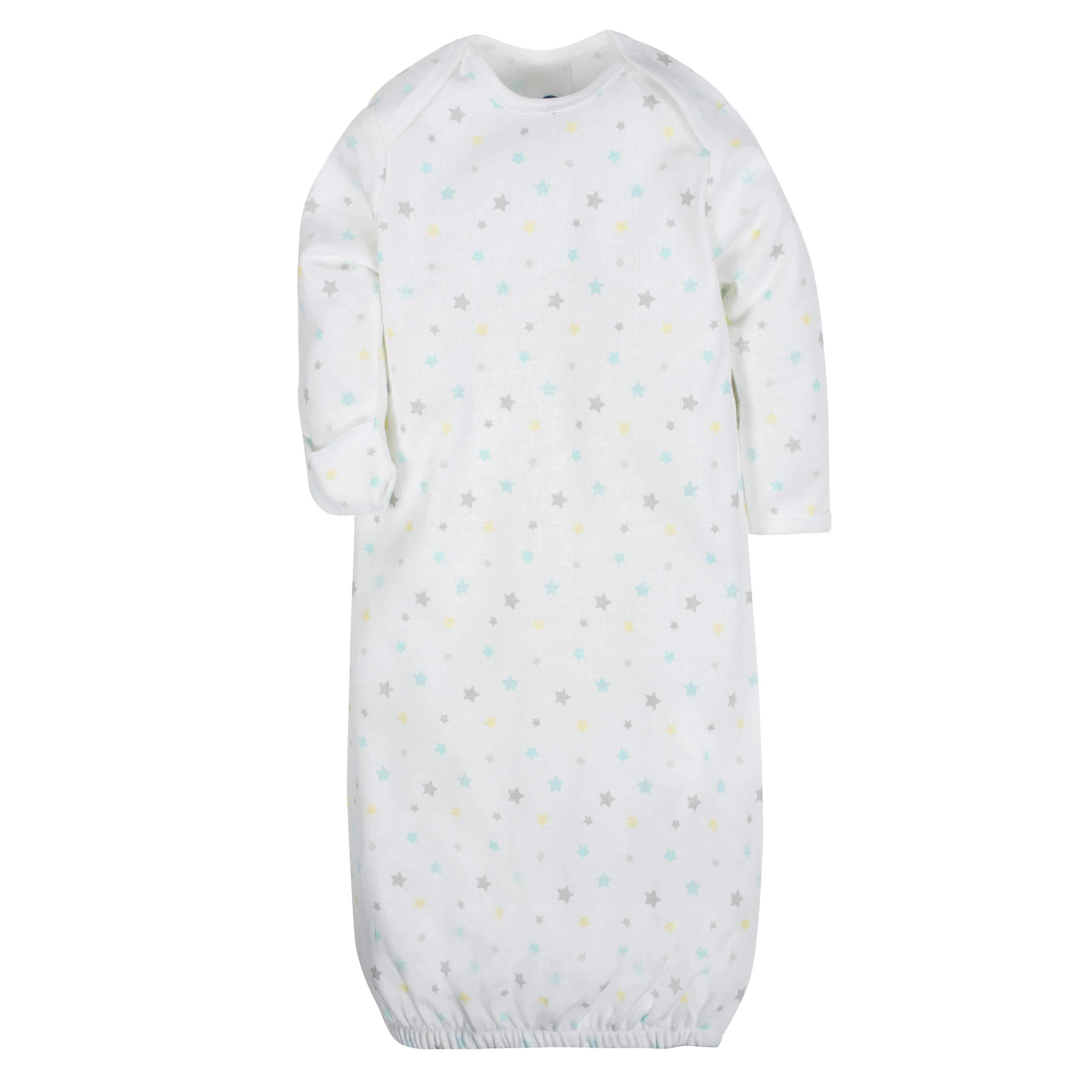 4-Pack Clouds & Elephants Baby Neutral Gowns - Image 5