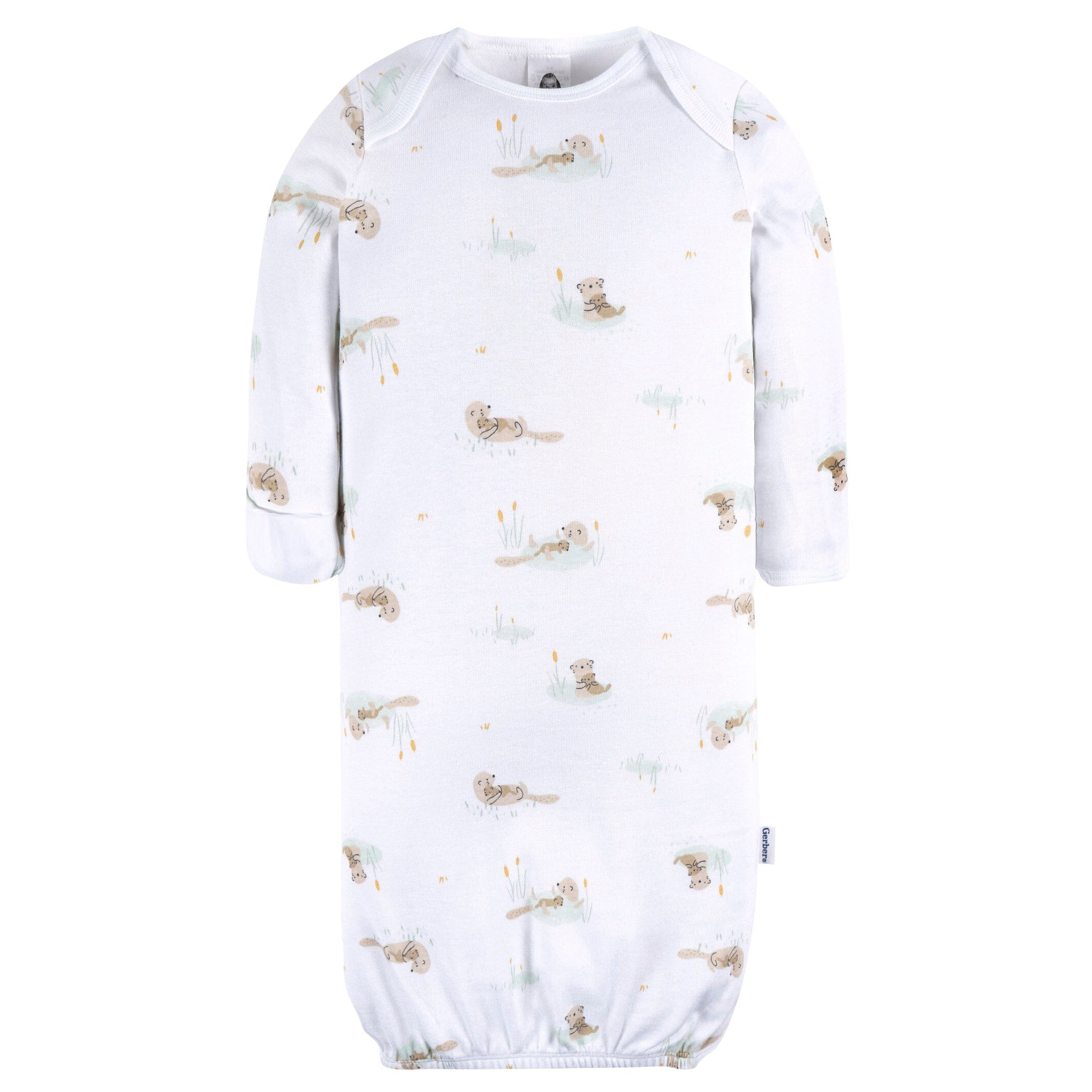 4-Pack Baby Neutral Otters Gowns - Image 9
