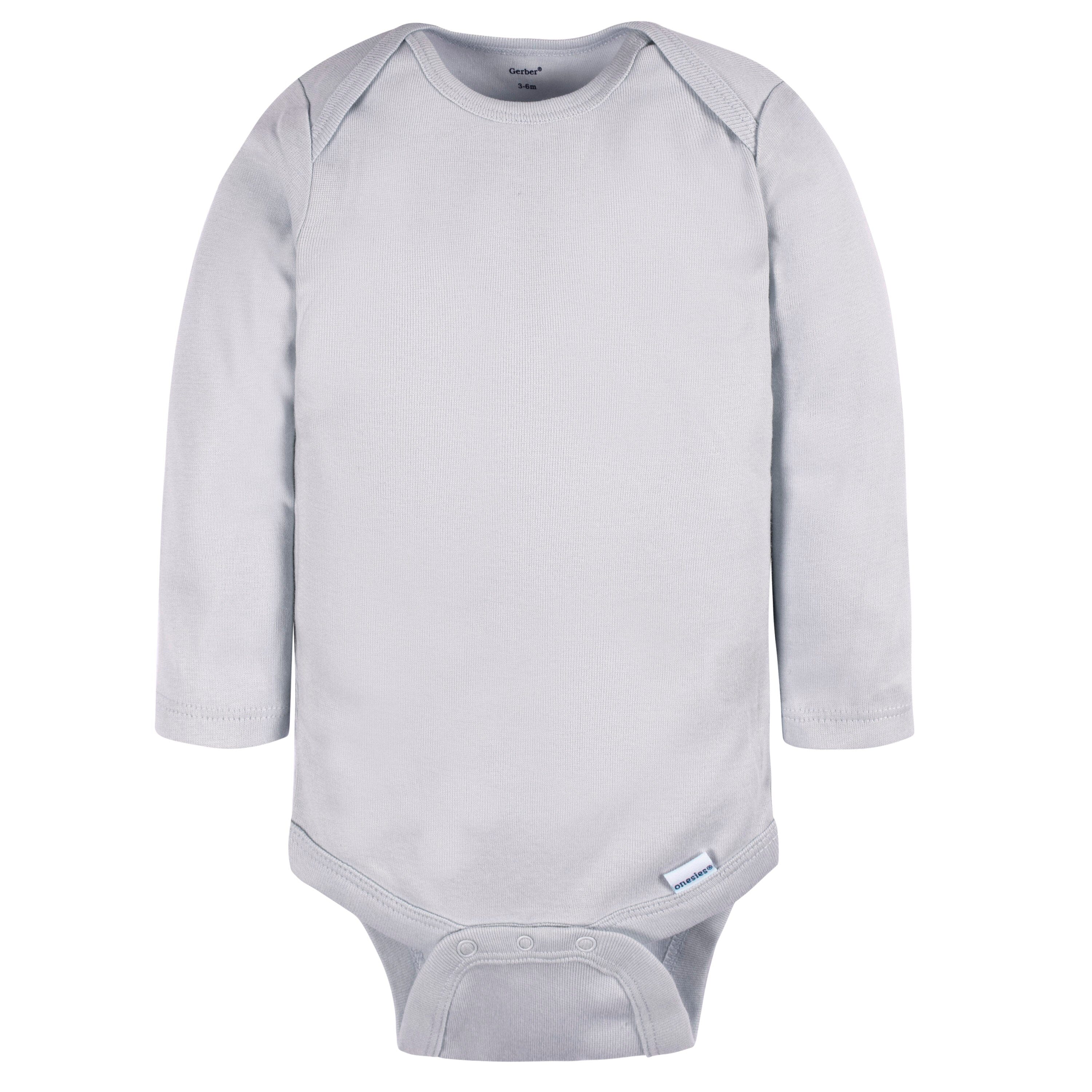 4-Pack Baby Neutral Grey Long Sleeve Onesies® Bodysuits - Image 3