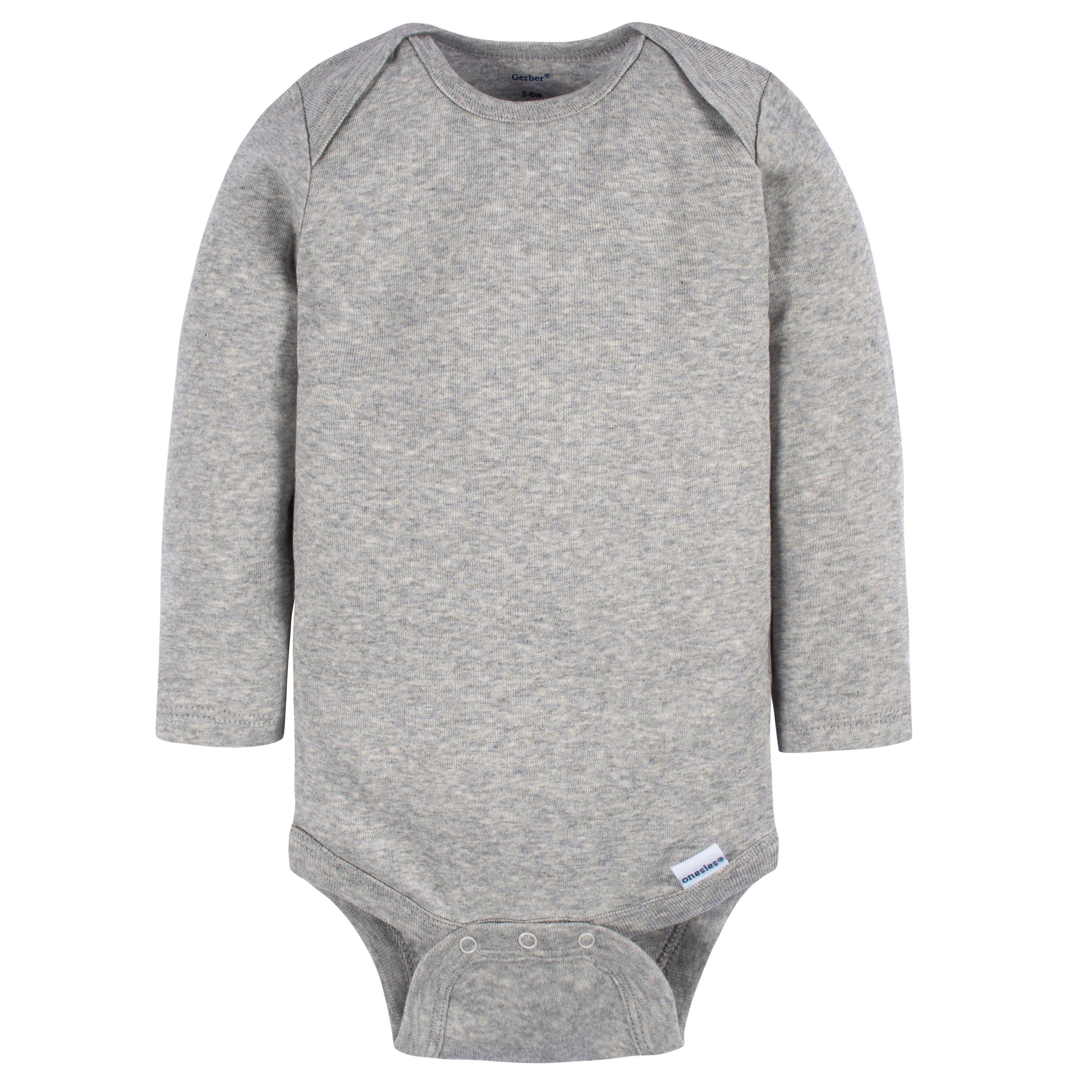 4-Pack Baby Neutral Grey Long Sleeve Onesies® Bodysuits - Image 4