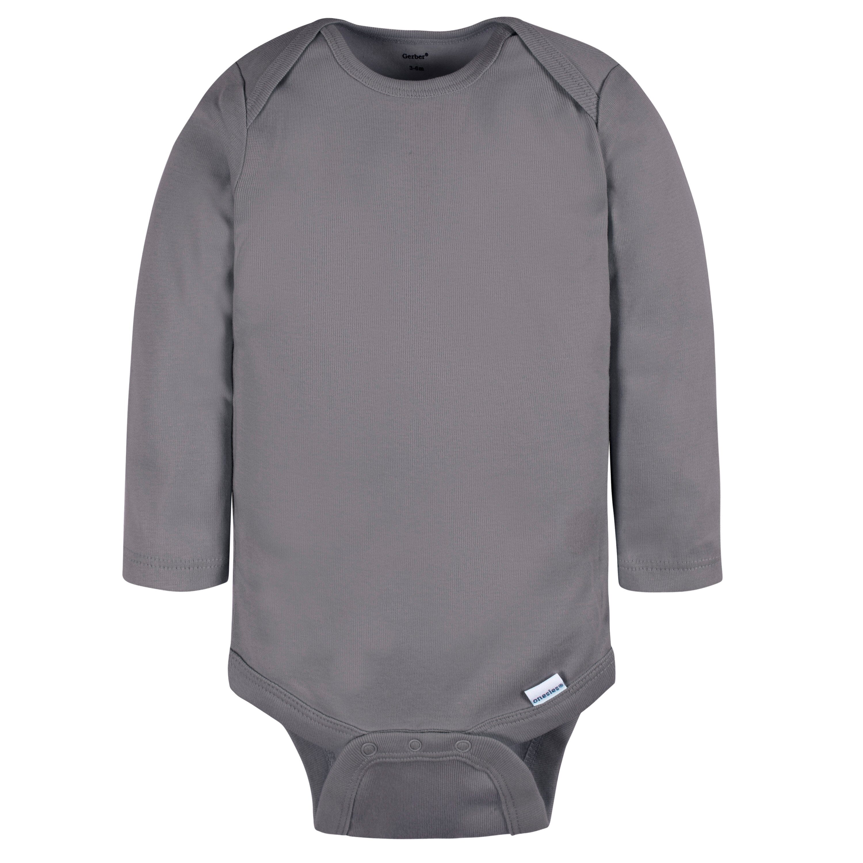 4-Pack Baby Neutral Grey Long Sleeve Onesies® Bodysuits - Image 5