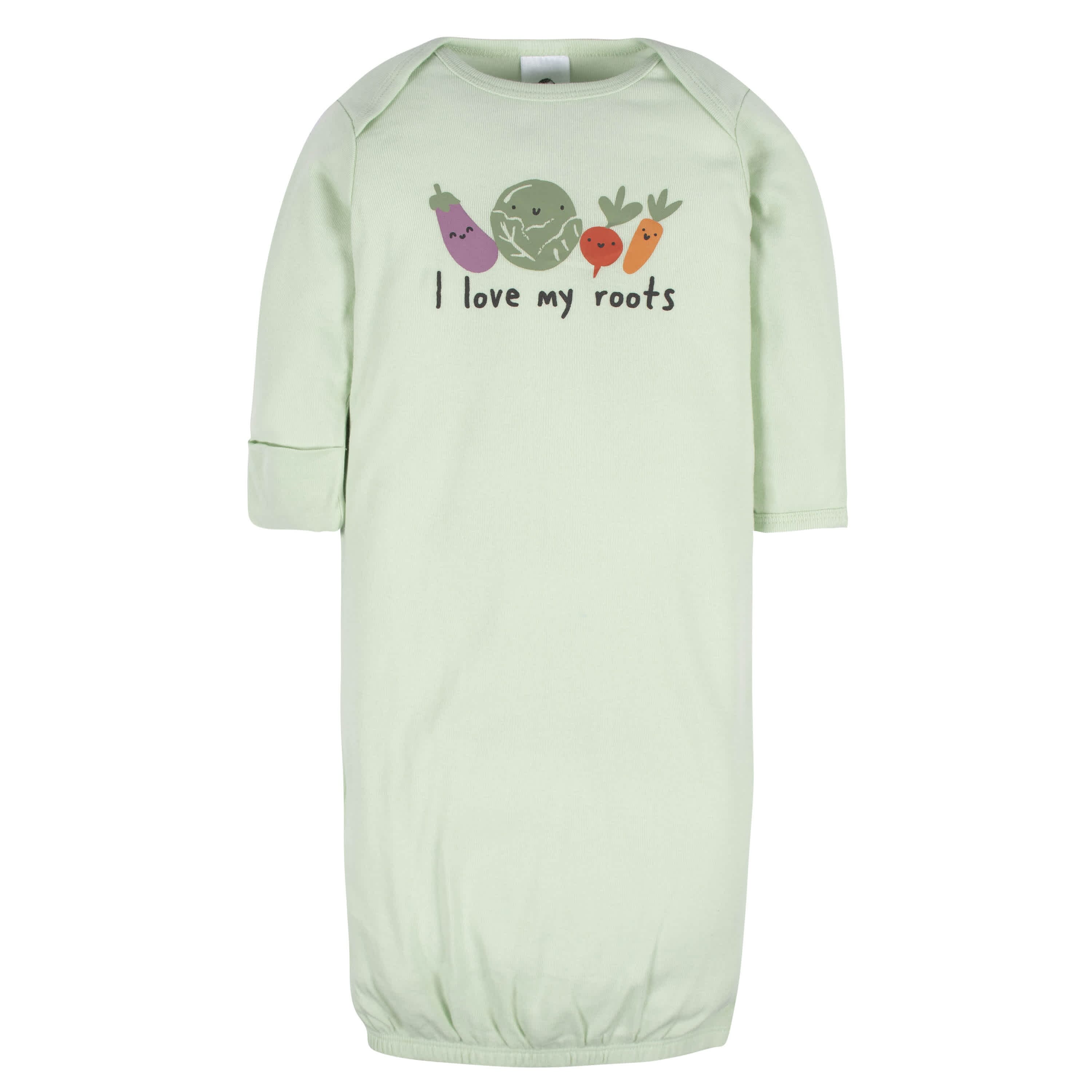 4-Pack Baby Neutral Happy Veggies Gowns - Image 2