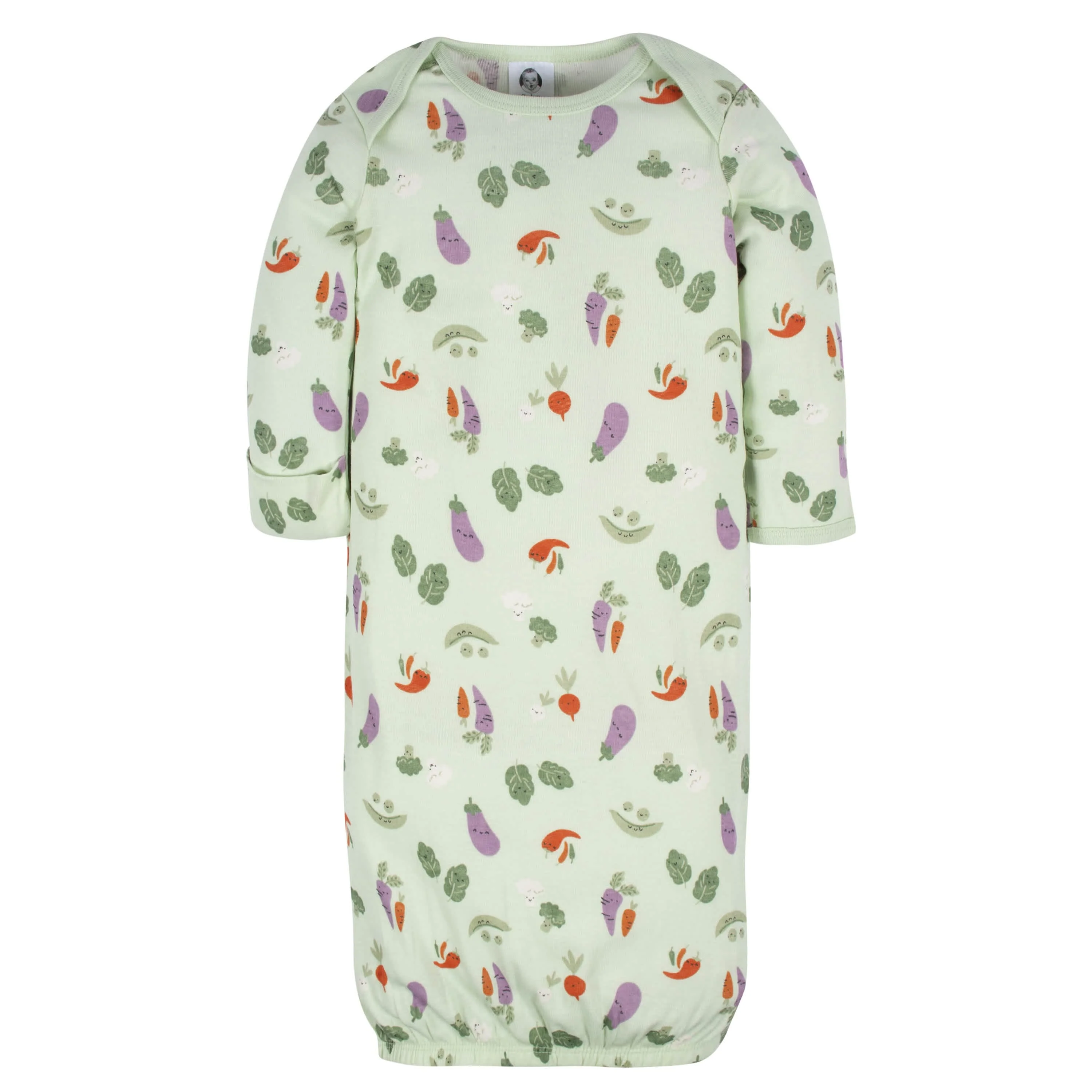 4-Pack Baby Neutral Happy Veggies Gowns - Image 8