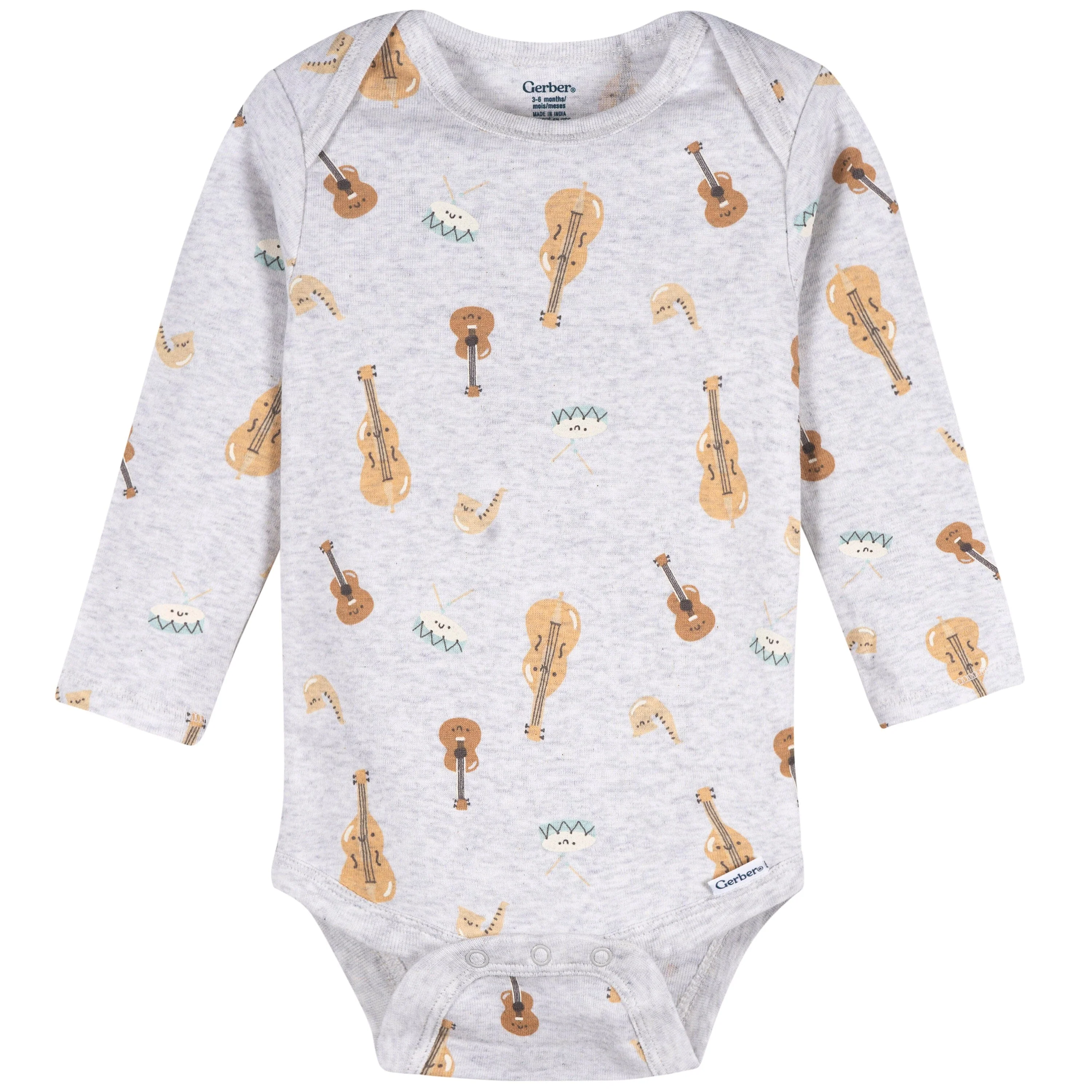 4-Pack Baby Neutral Musical Animals Long Sleeve Onesies® Bodysuits and Sleep 'N Play - Image 5
