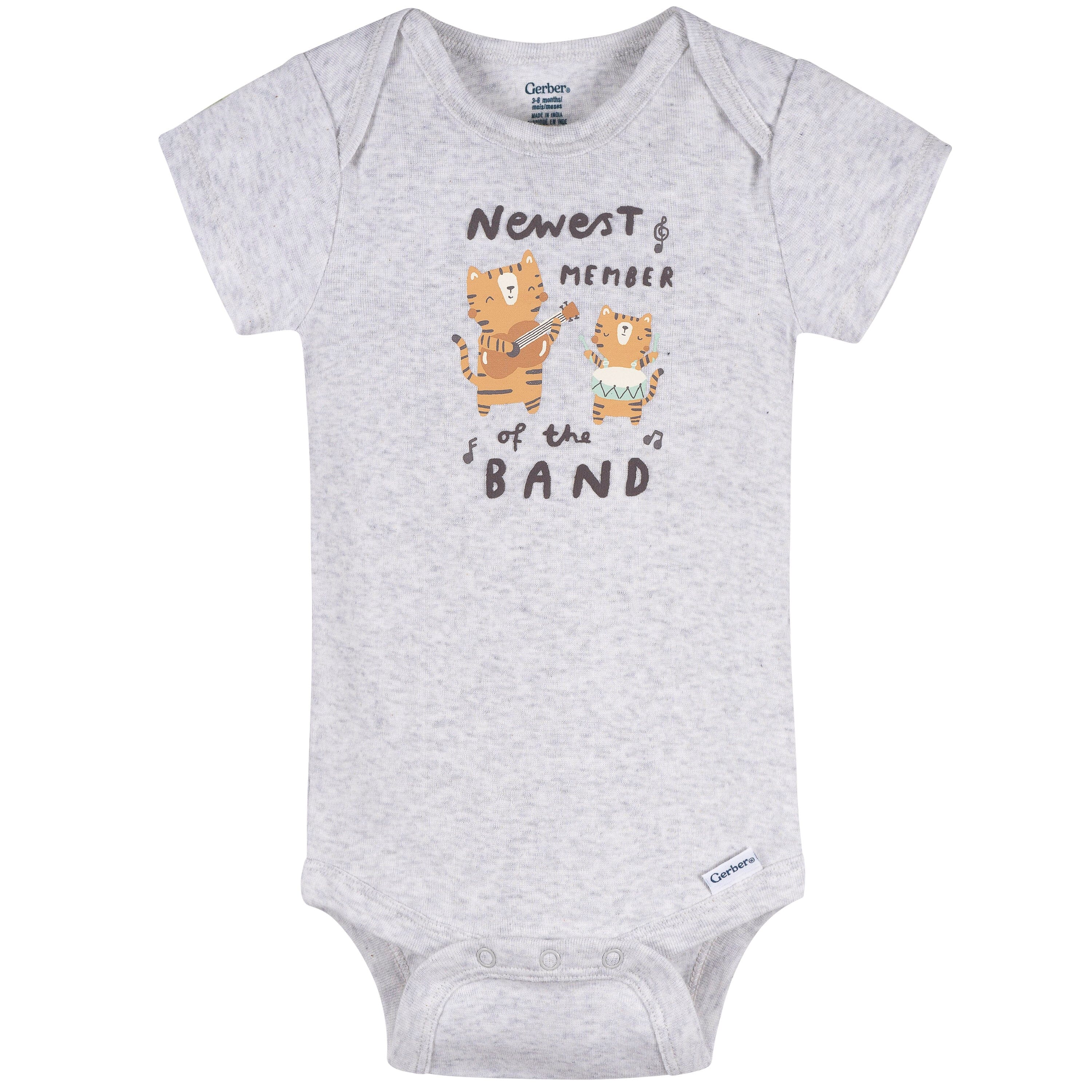 4-Pack Baby Neutral Musical Animals Onesies® Bodysuits and Sleep 'N Play - Image 3