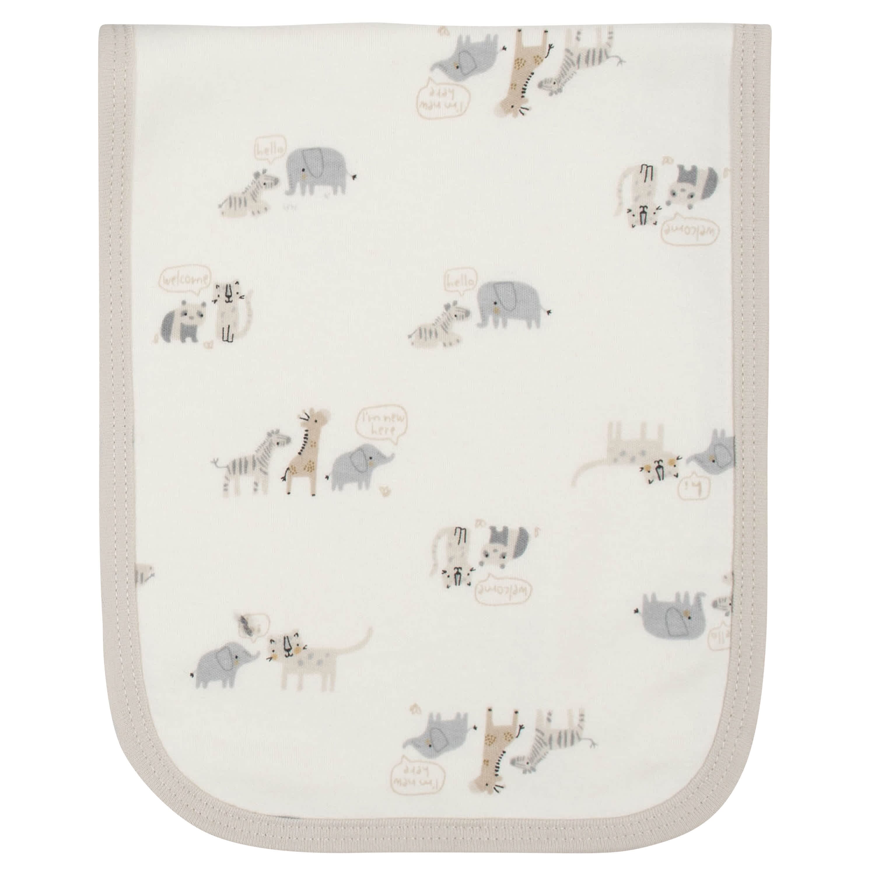 4-Pack Baby Neutral Safari Terry Burp Cloths - Image 2
