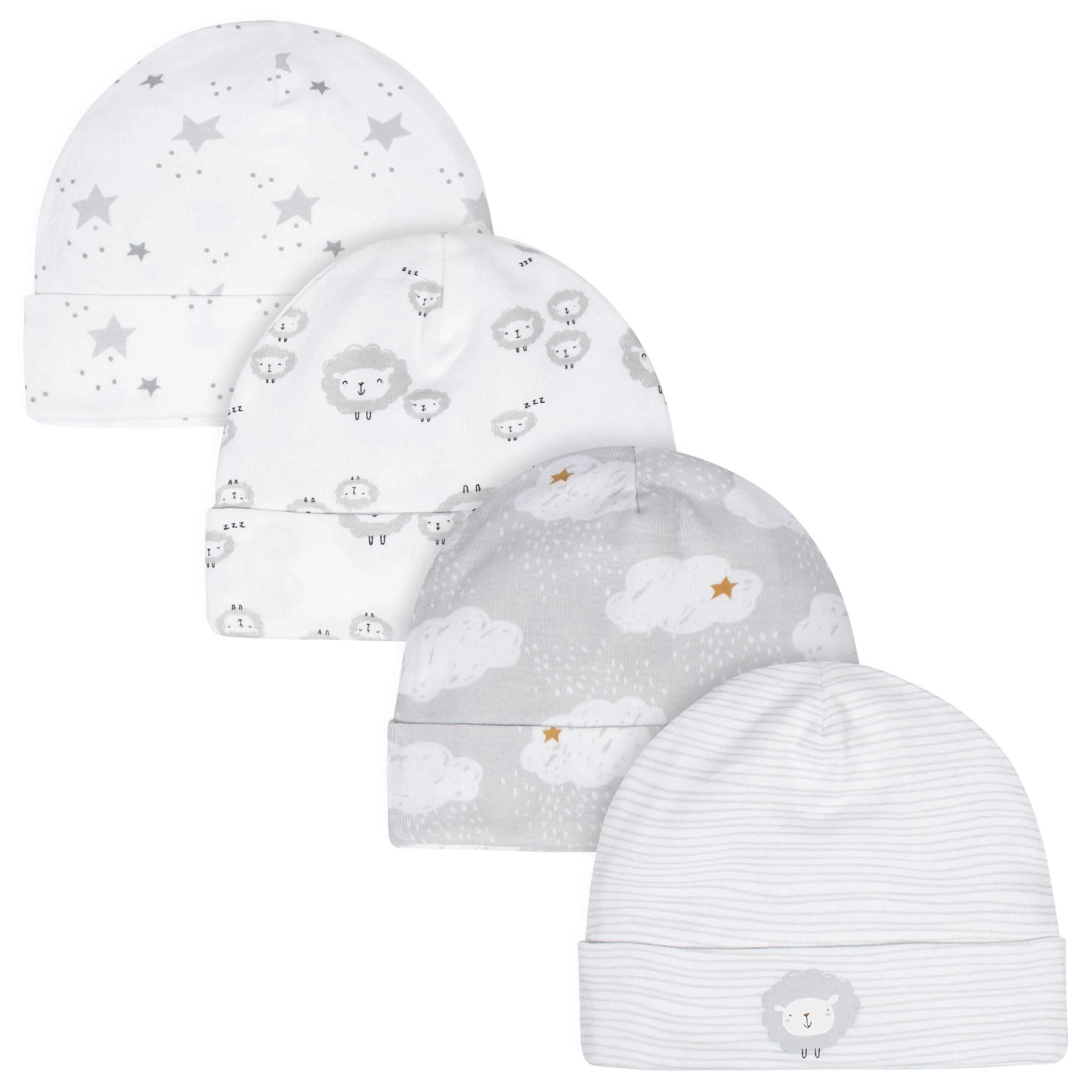 Gerber® 4-Pack Baby Neutral Sheep Caps