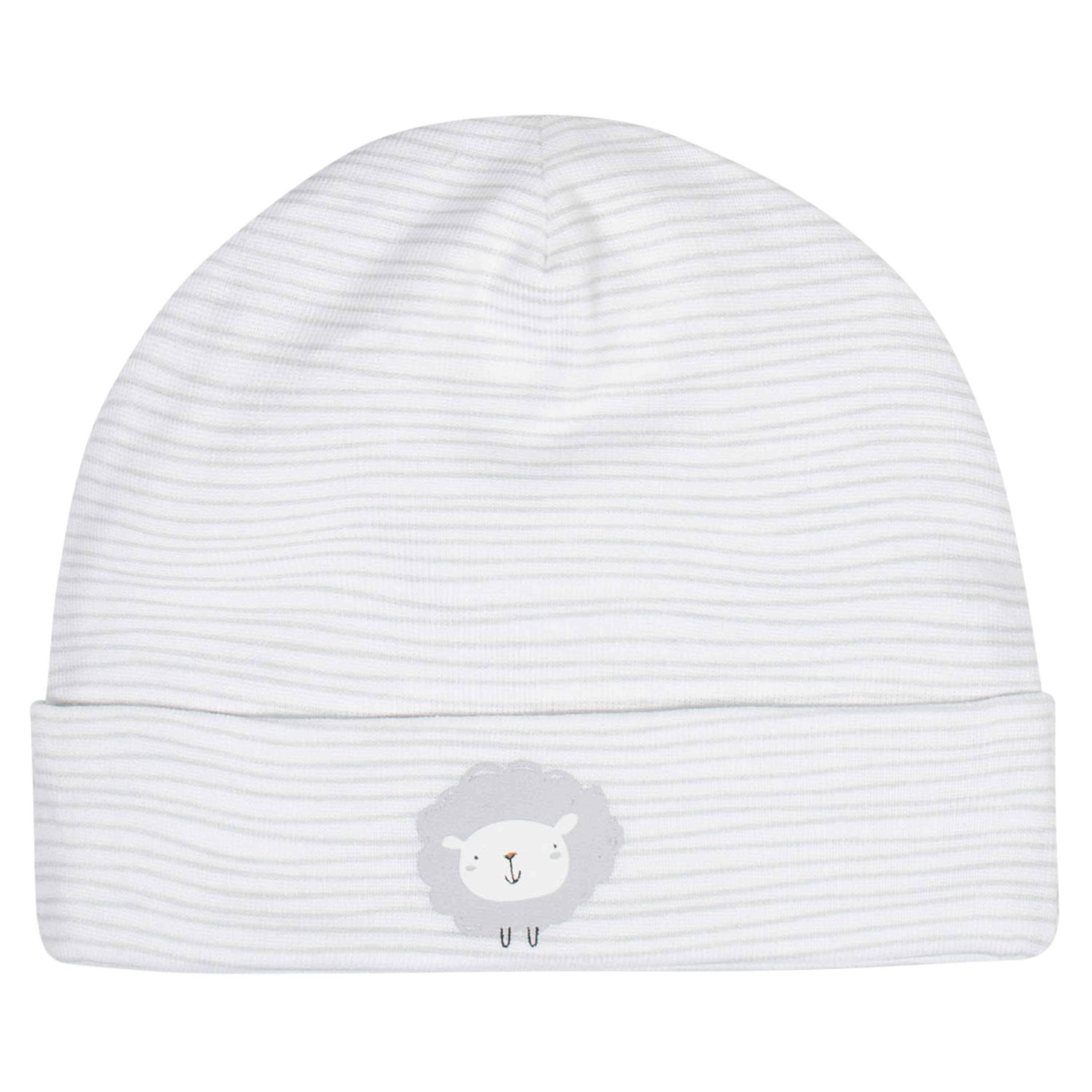 Gerber® 4-Pack Baby Neutral Sheep Caps - Image 2