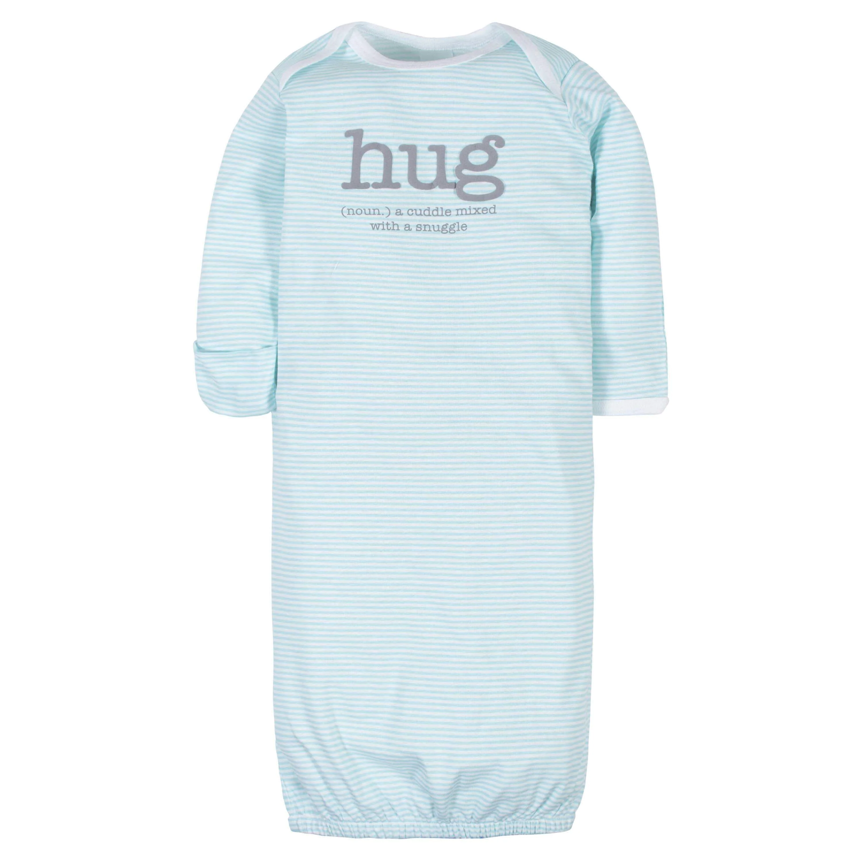 4-Pack Baby Neutral Words Gowns (Preemie) - Image 2