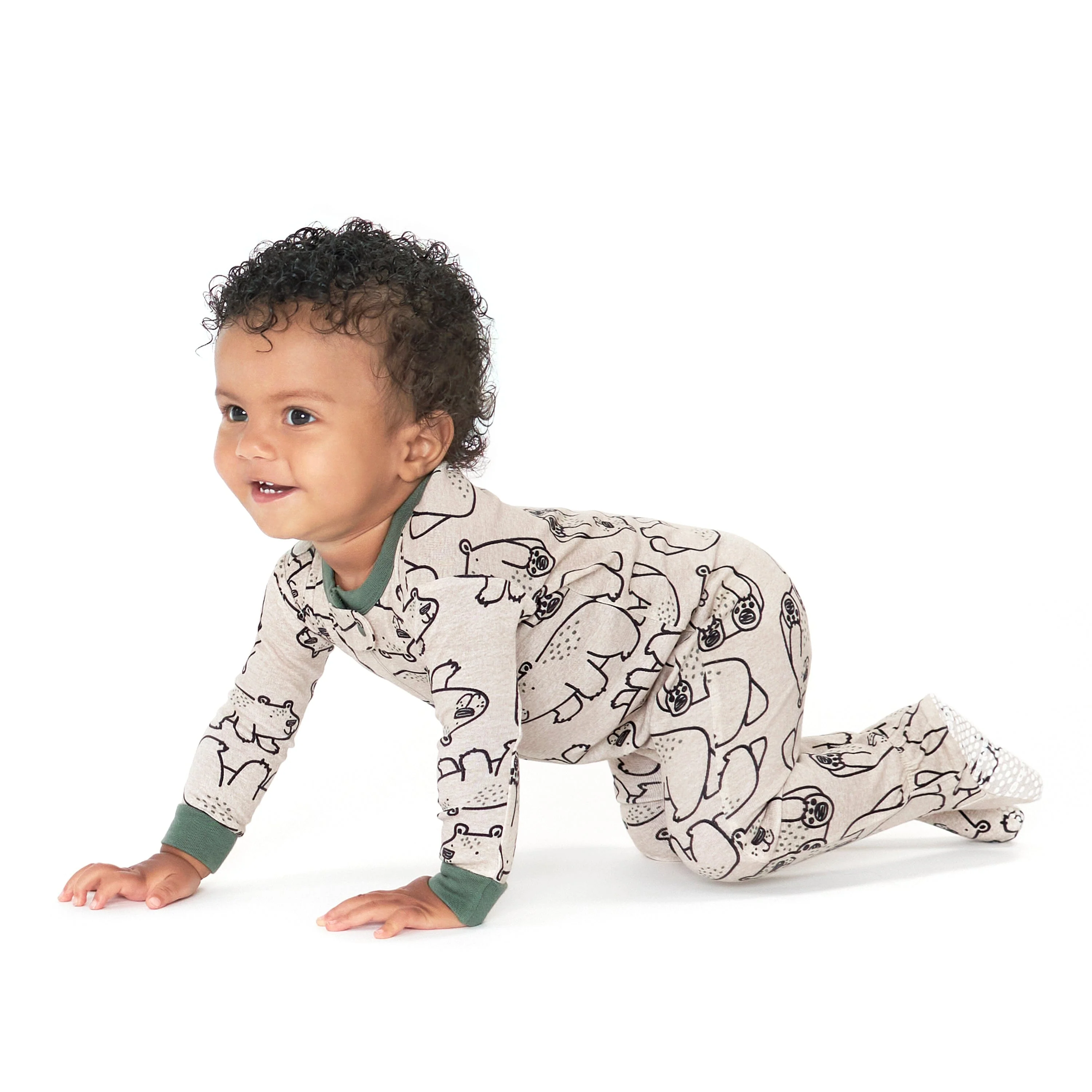 4-Pack Baby & Toddler Boys Bears & Construction Trucks Snug Fit Footed Cotton Pajamas - Image 3