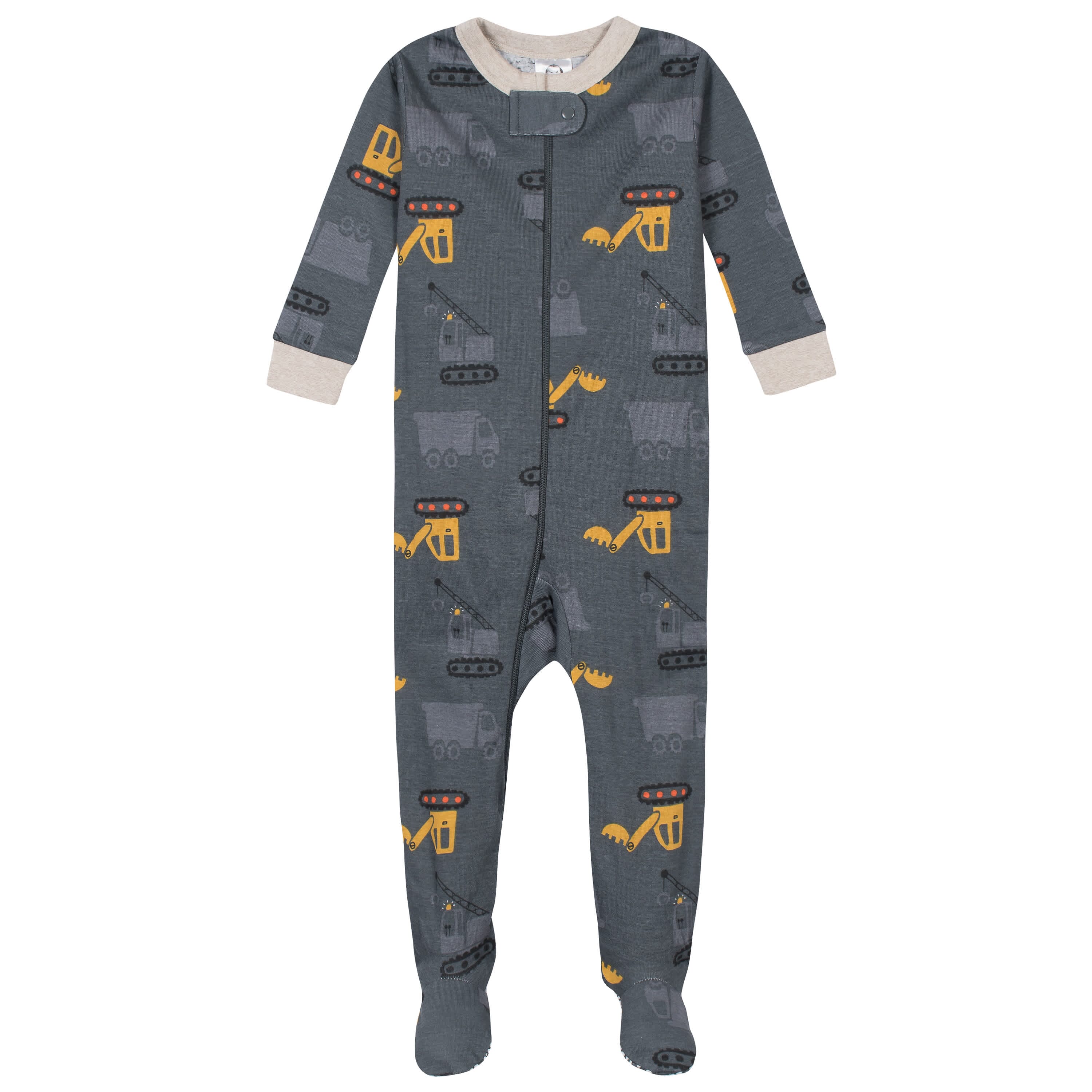 4-Pack Baby & Toddler Boys Bears & Construction Trucks Snug Fit Footed Cotton Pajamas - Image 6