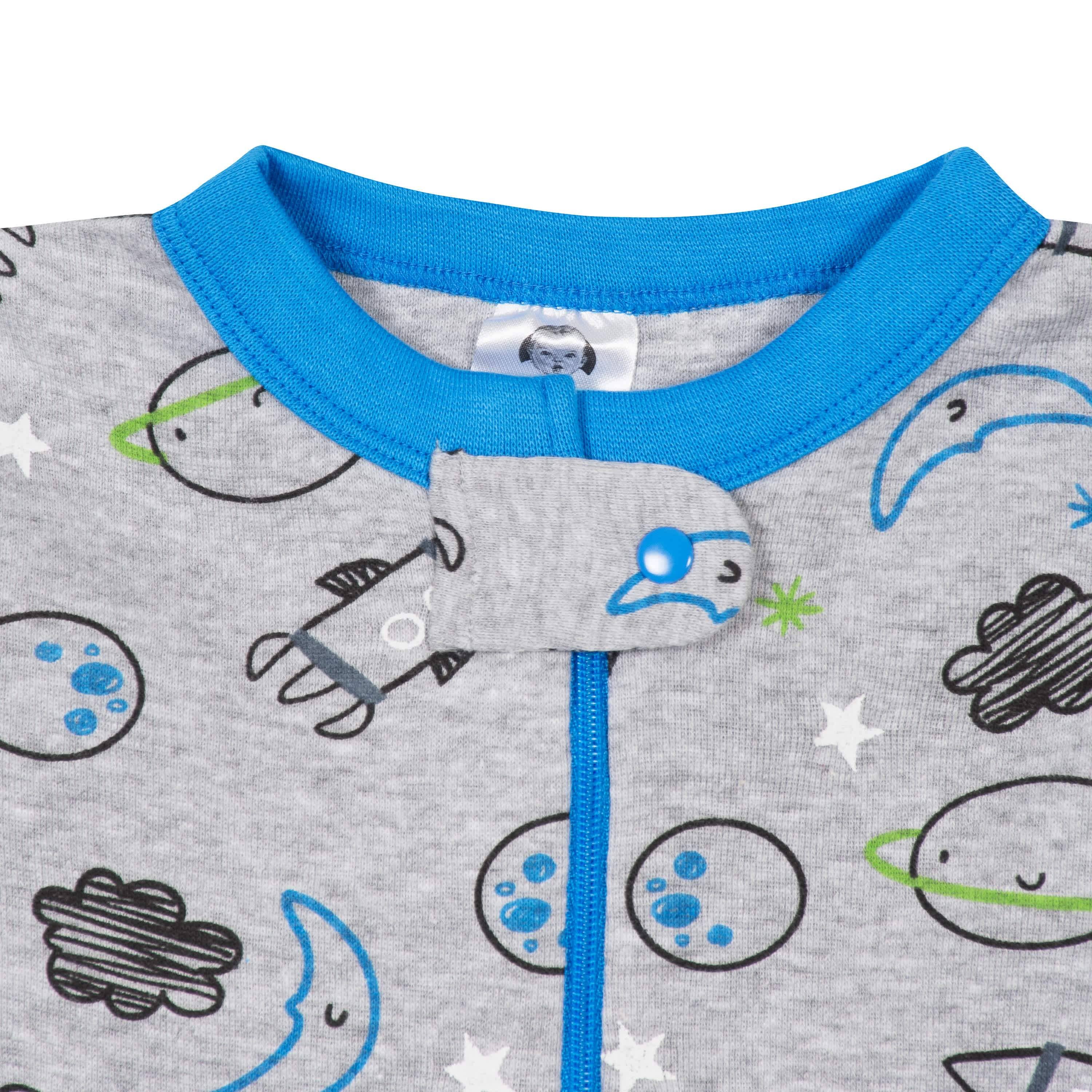4-Pack Baby & Toddler Boys Dinosaurs & Space Snug Fit Footed Cotton Pajamas - Image 11