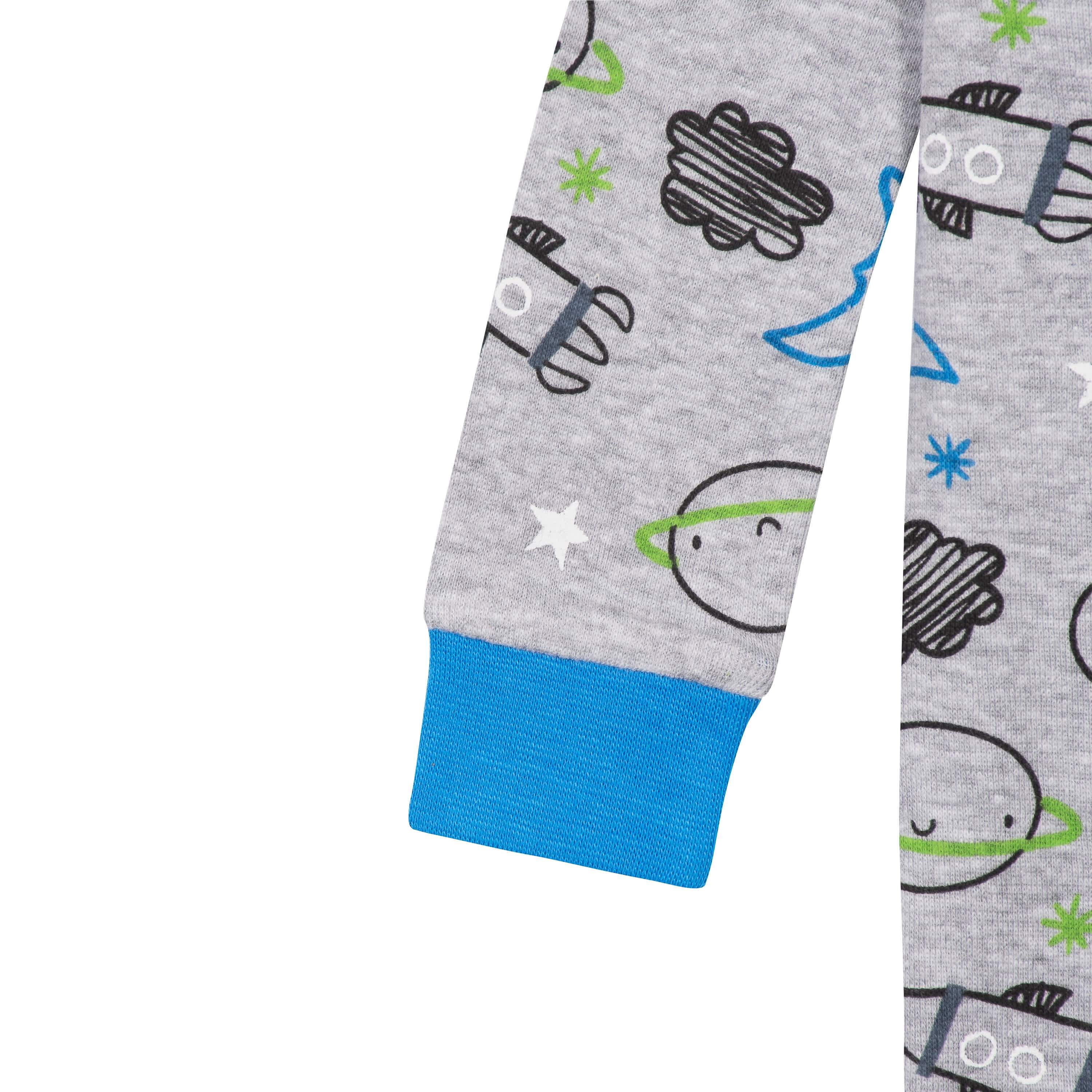 4-Pack Baby & Toddler Boys Dinosaurs & Space Snug Fit Footed Cotton Pajamas - Image 12