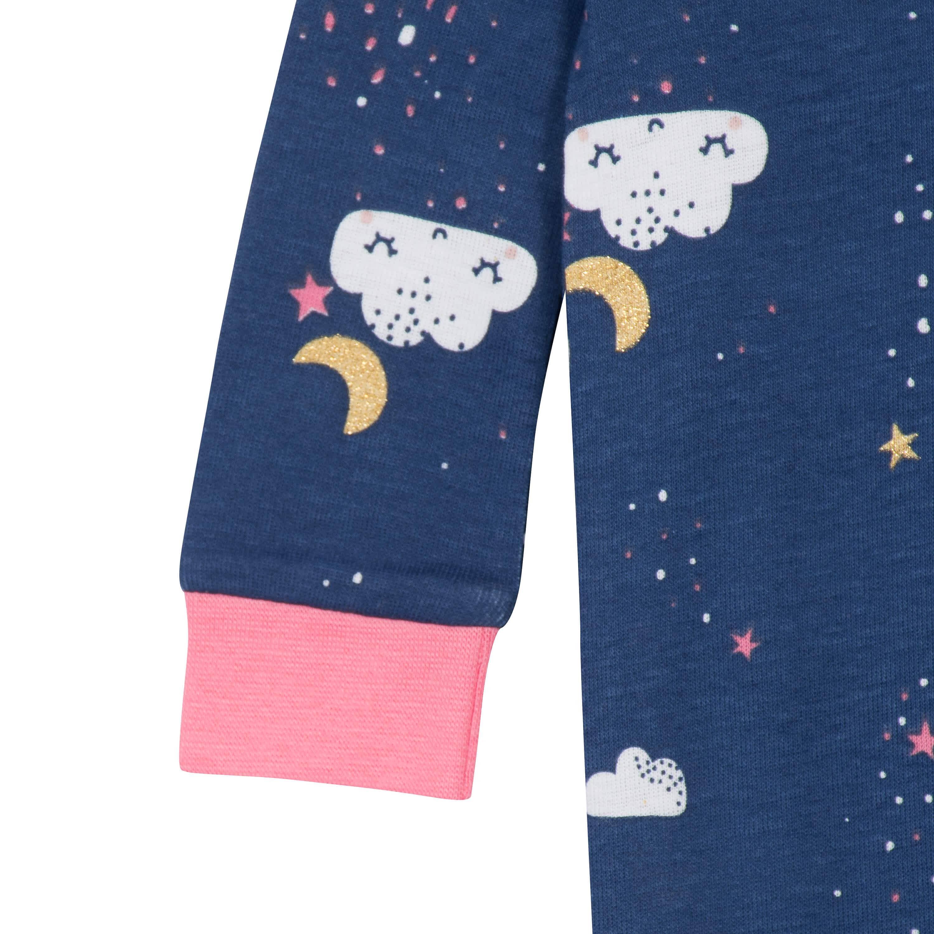 4-Pack Baby & Toddler Girls Dreams & Rainbows Snug Fit Footed Cotton Pajamas - Image 9