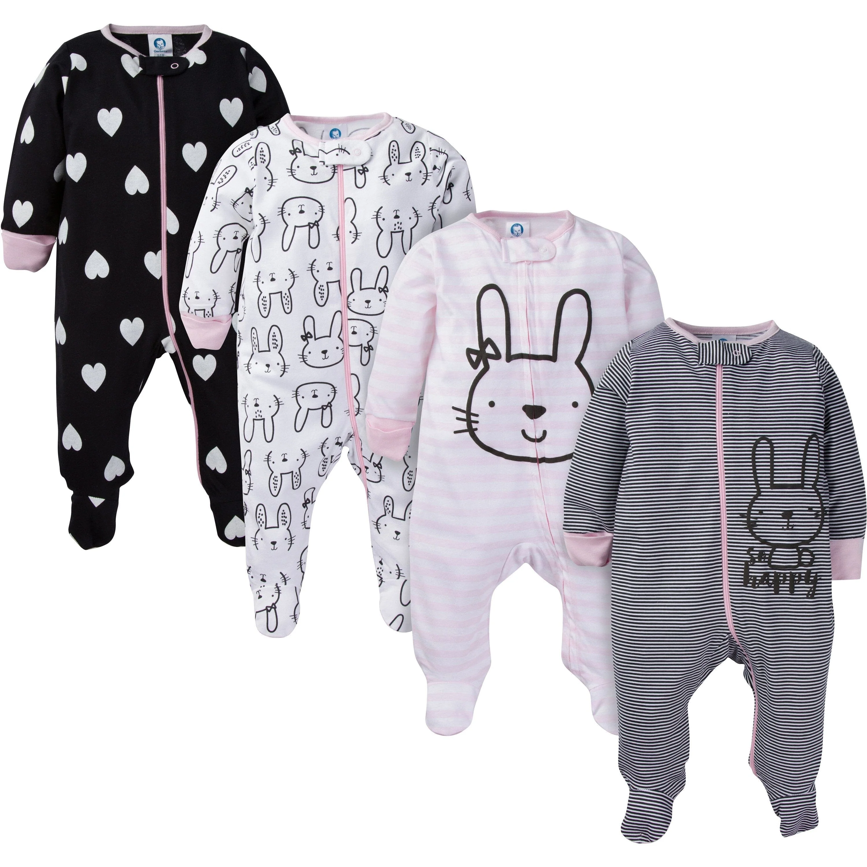 4-Pack Baby Girls Pink Bunny Sleep 'N Plays
