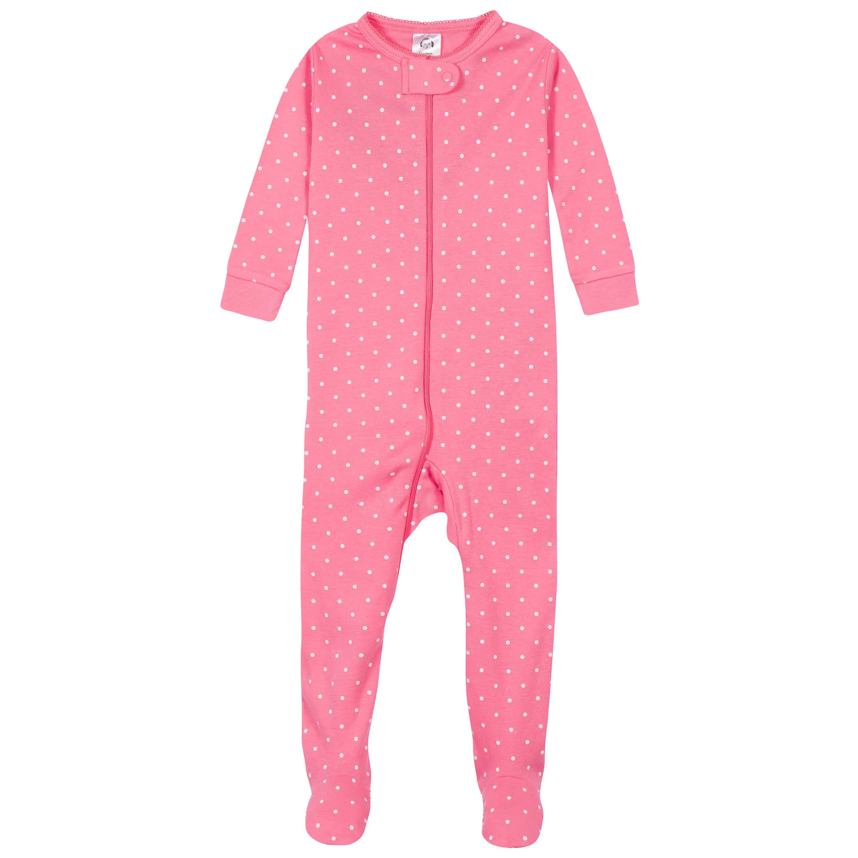 4-Pack Baby & Toddler Girls Unicorns & Cats Snug Fit Footed Cotton Pajamas - Image 5