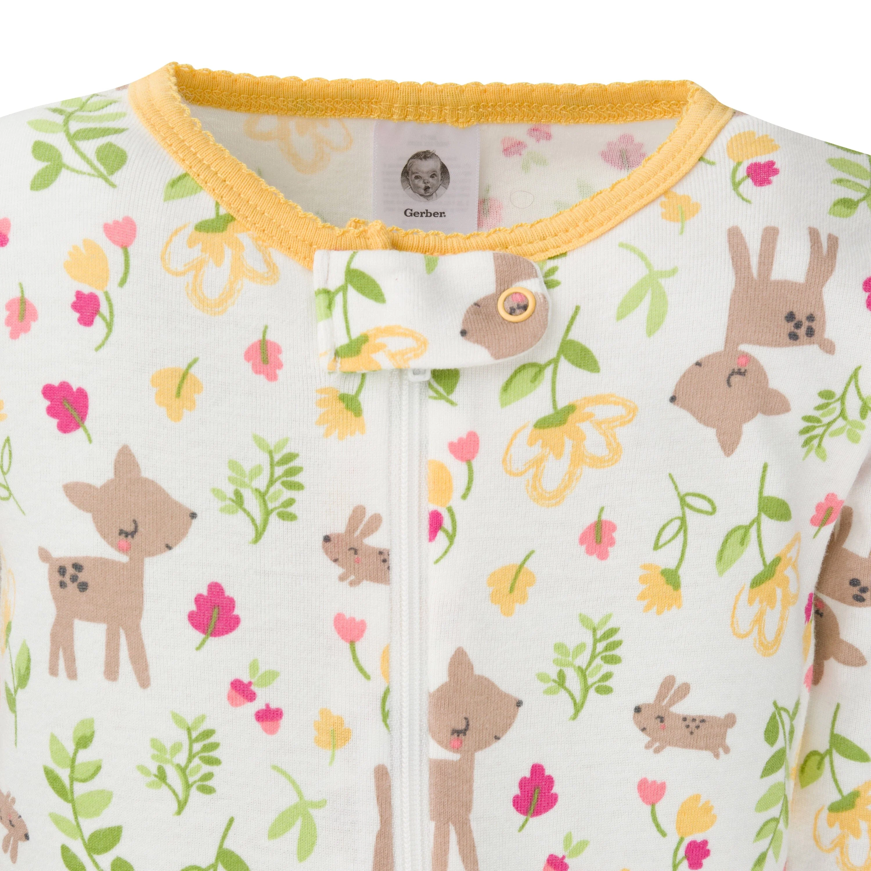 4-Pack Toddler Boys Rose/Deer Snug Fit Footed Cotton Pajamas - Image 9