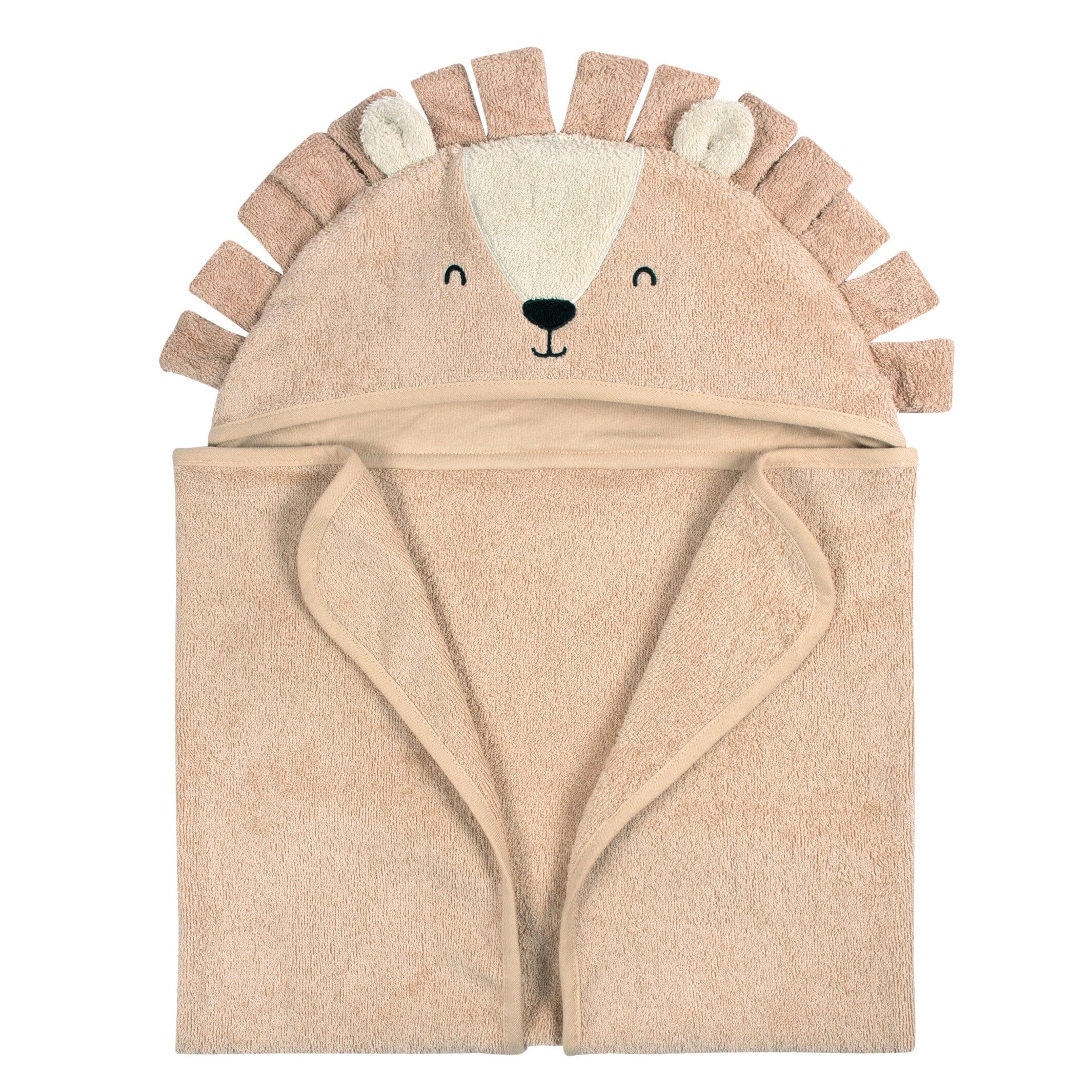 Embroidered 4-Piece Baby Neutral Brown Lion Towel & Washcloths Set - Image 3