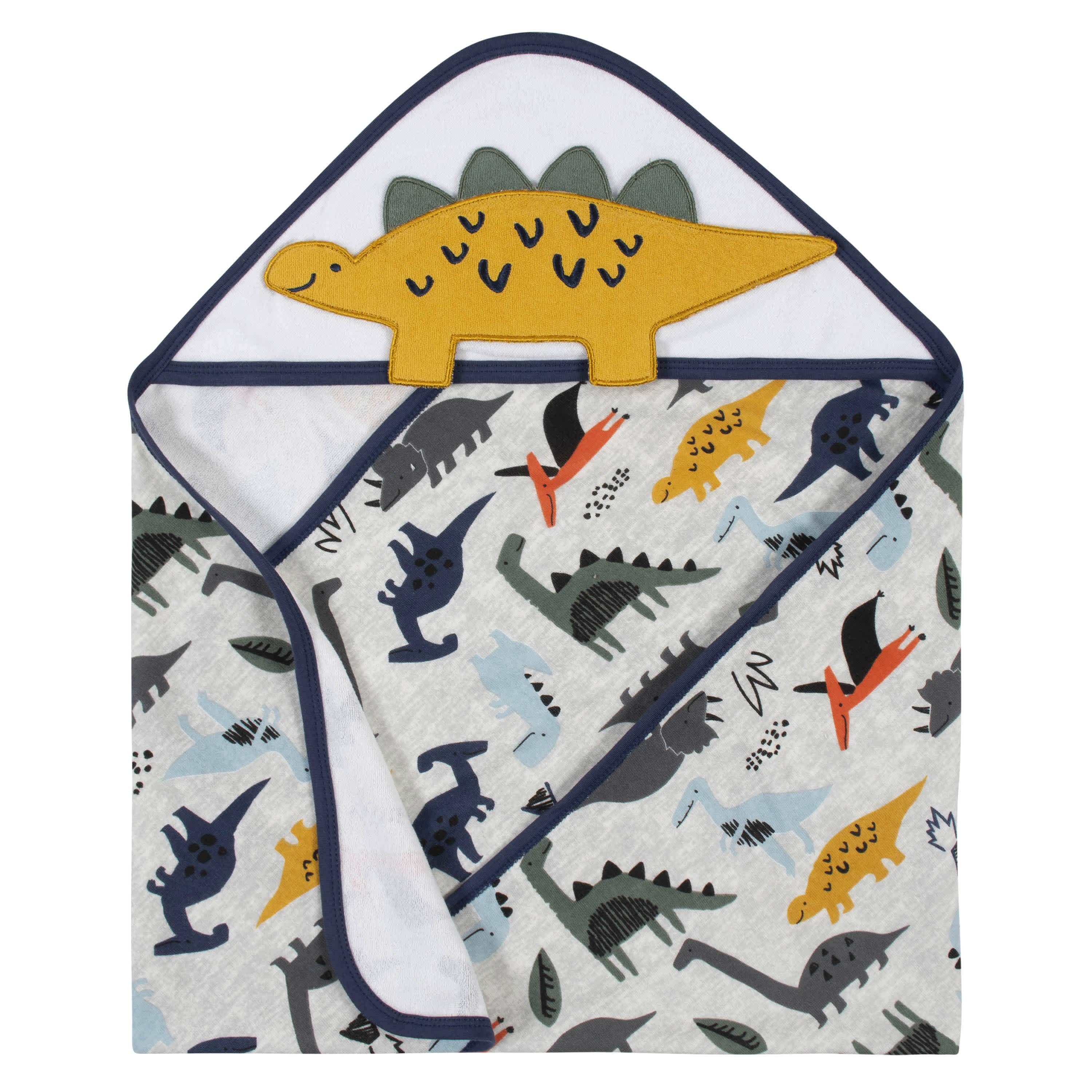 4-Piece Baby Boys Dino Hooded Towel & Washcloth Set - Image 2